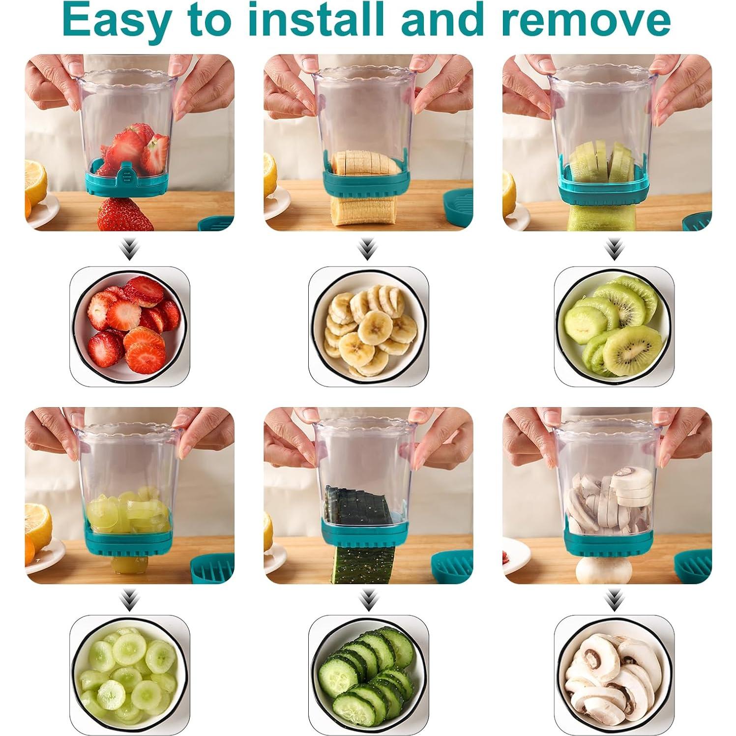 Cortadora de Frutas UQOOQFA Verde Oscuro 8 en 1