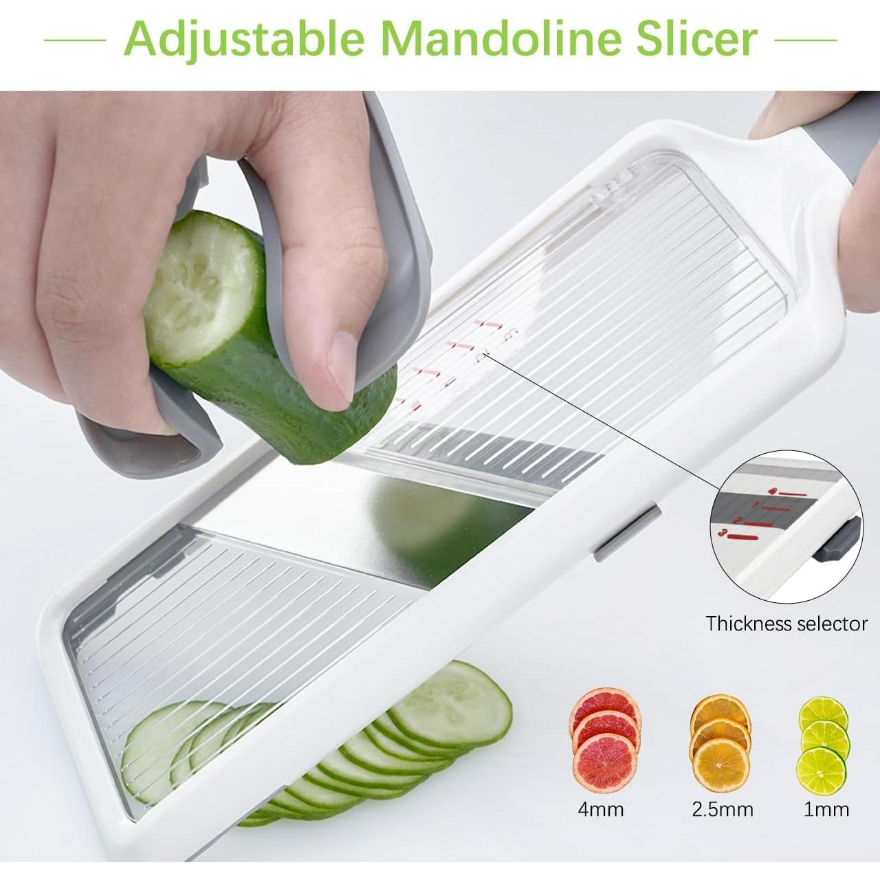 Mandolina de Mano Yamjug - Acero Inoxidable Ajustable 3 Grosor