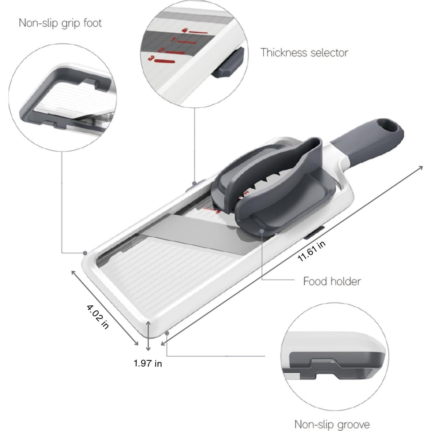 Mandolina Manual ZKIRON Acero Inoxidable Ajustable 240g