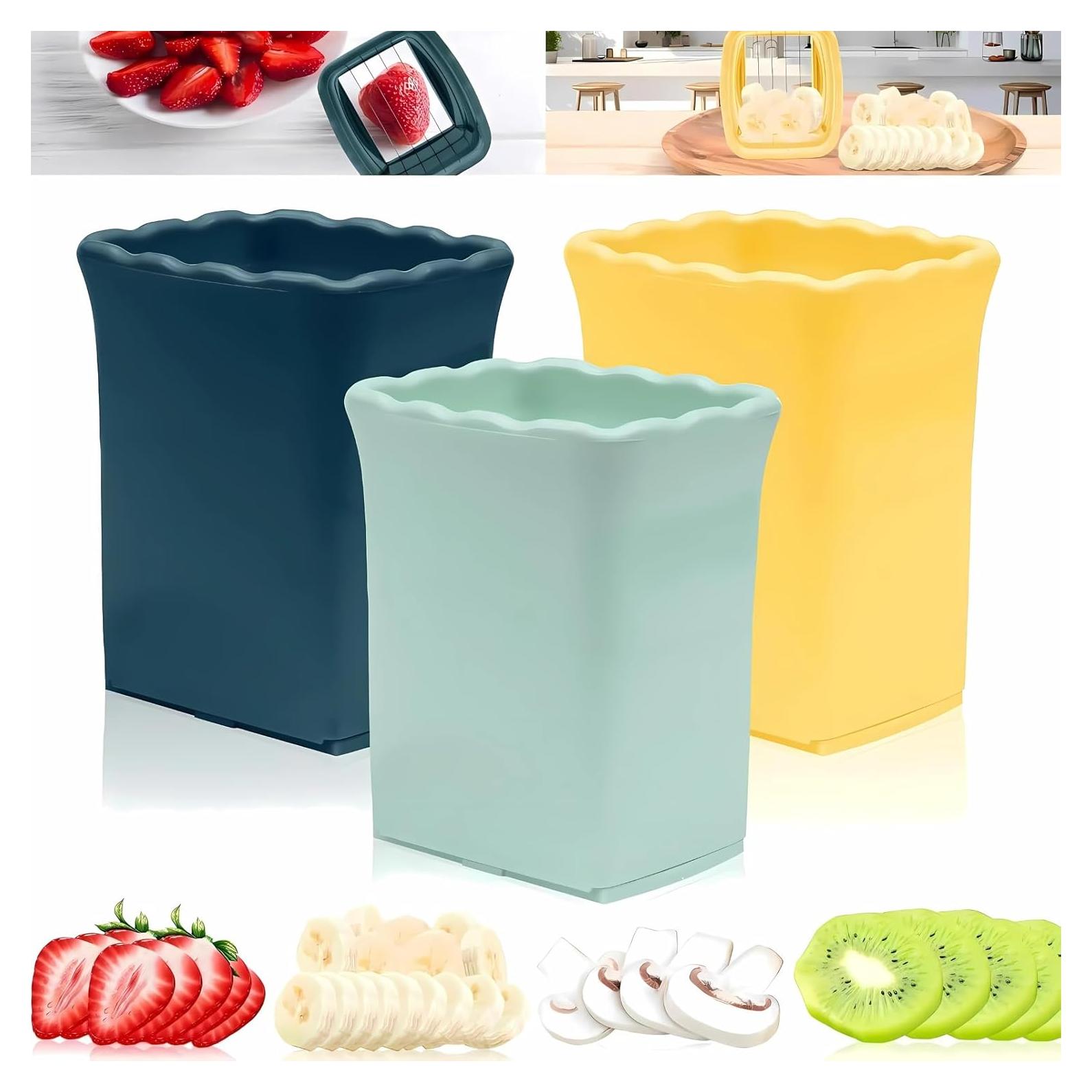 Cortadores de Frutas en Taza DASZERX 3 Piezas Acero Inoxidable