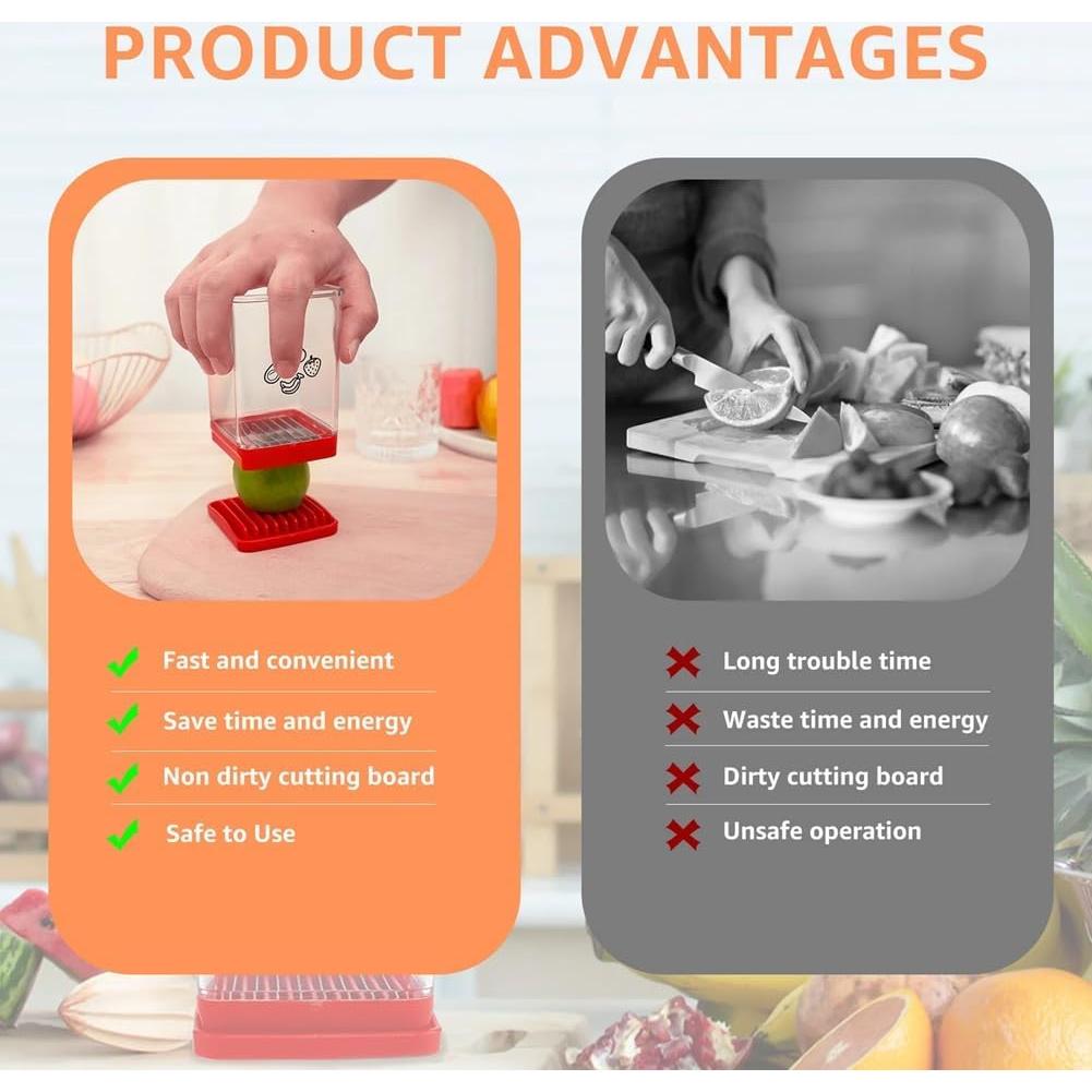 Cortador de Frutas Darfooper 8 Cuchillas Acero Inoxidable