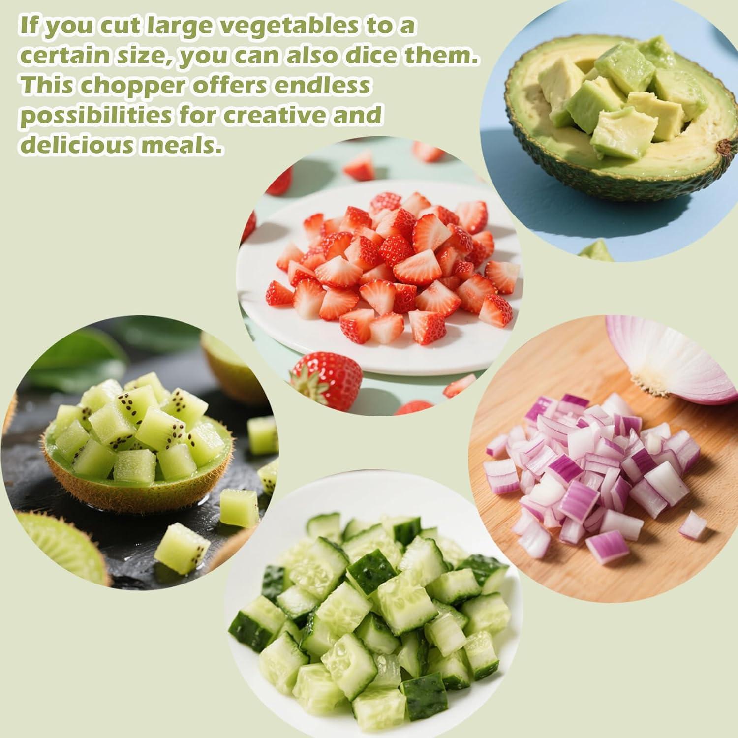 Cortador de Verduras Manual Hendiy 126-Dicer, Picador de Alimentos