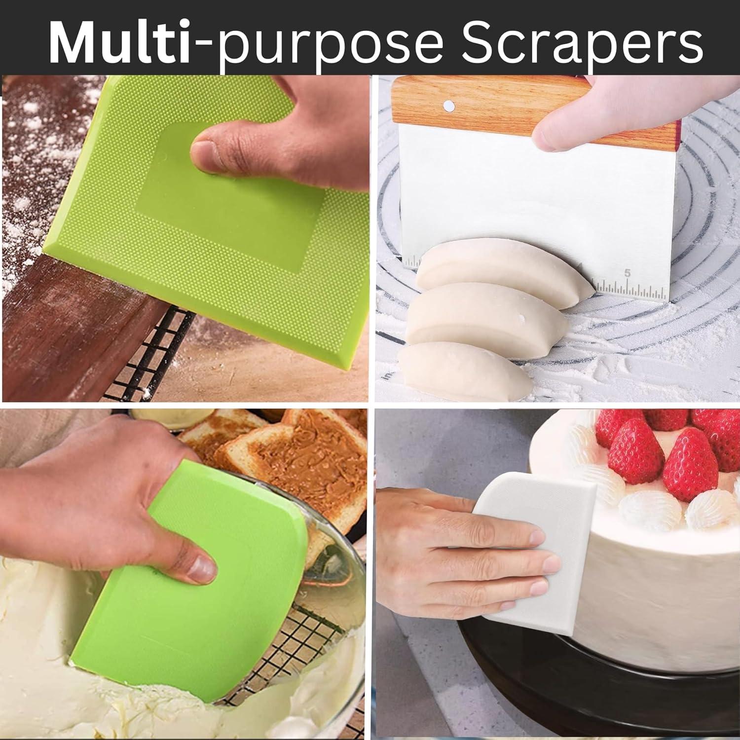 Cortador y Raspador de Masa Boorika de Acero Inoxidable 15x11 cm