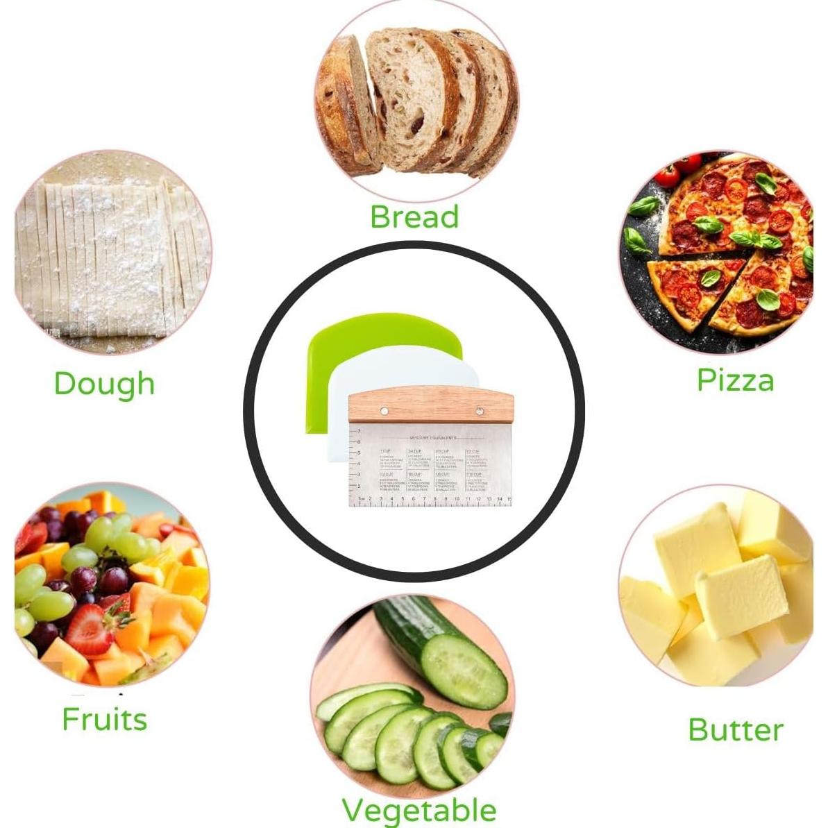 Cortador y Raspador de Masa Boorika de Acero Inoxidable 15x11 cm