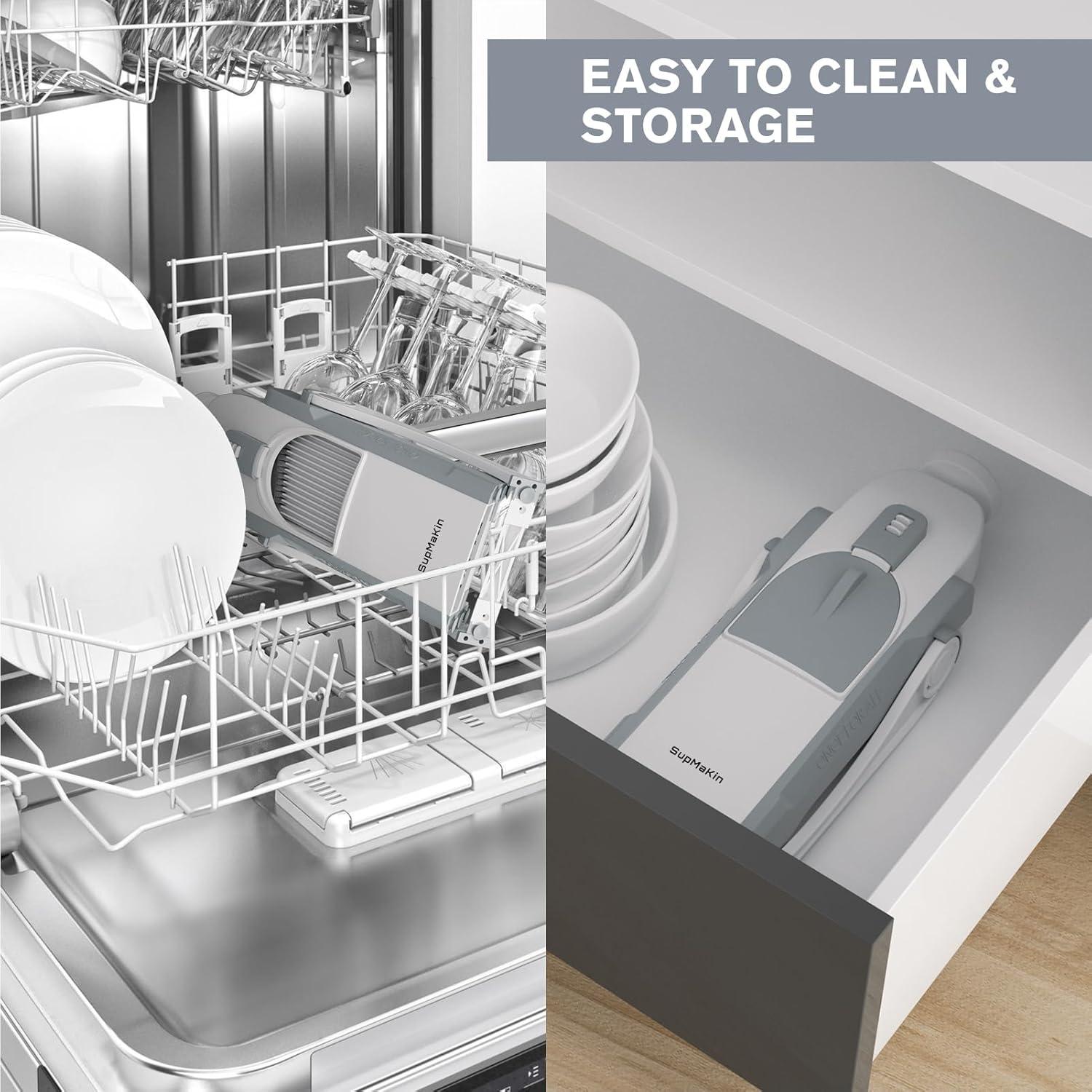 Mandolina de Cocina SupMaKin, Cortador de Verduras Ajustable 0.1-8mm