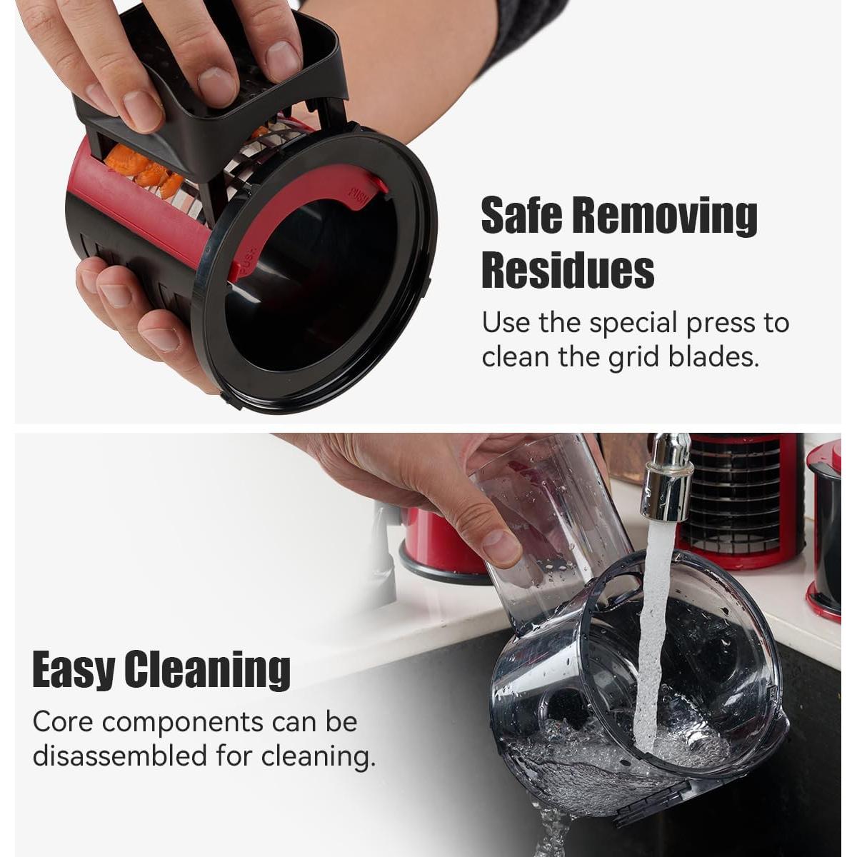 Picador Manual de Verduras KEOUKE 2 en 1 Rojo y Negro