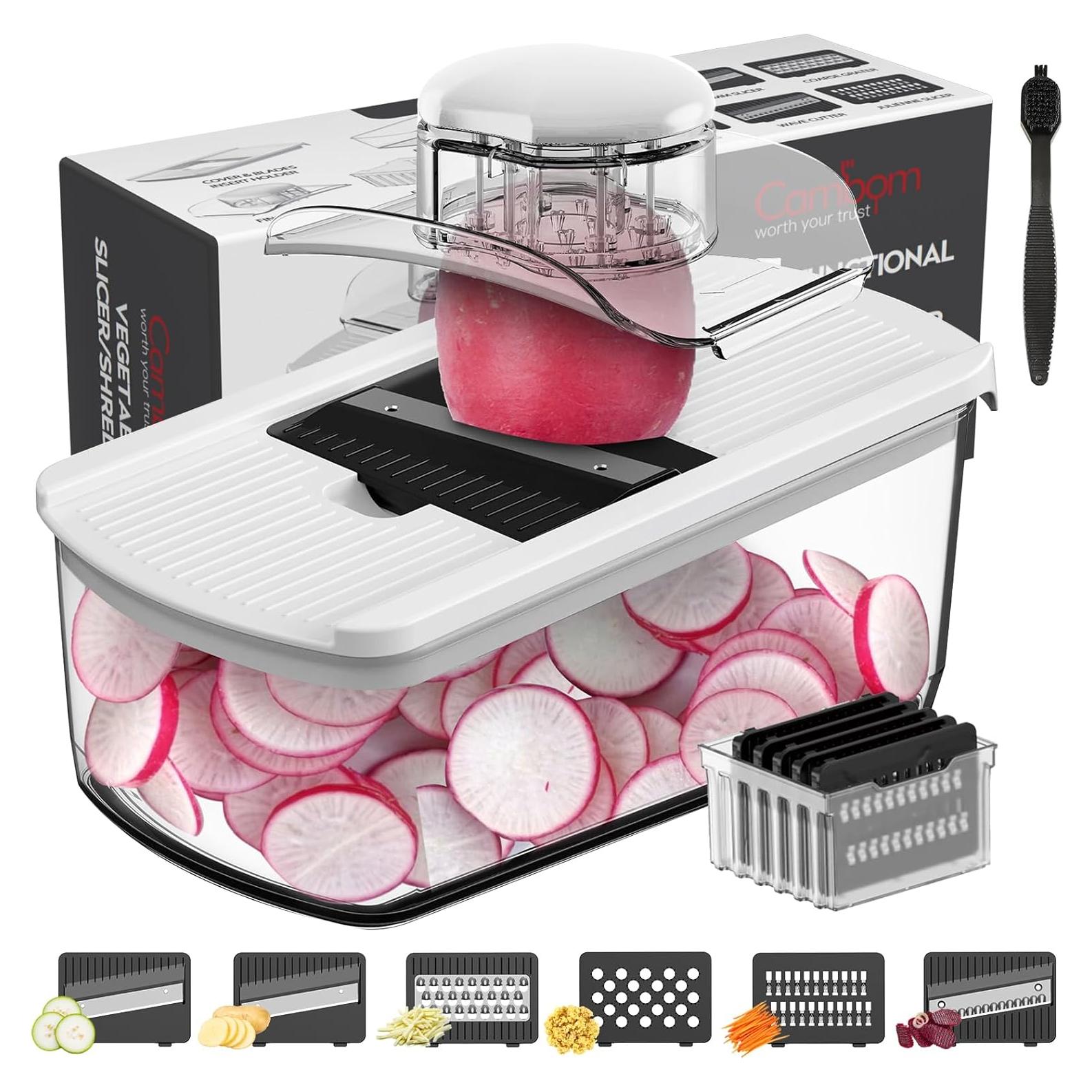 Cortador de Verduras Mandolina Cambom 10 Cuchillas 2L Blanco