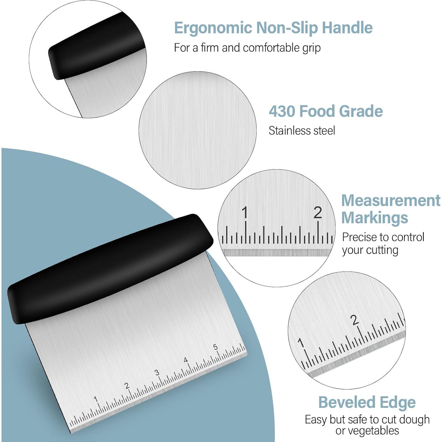 Raspador de Masa Ecavria Acero Inoxidable 16.76x11.94 cm