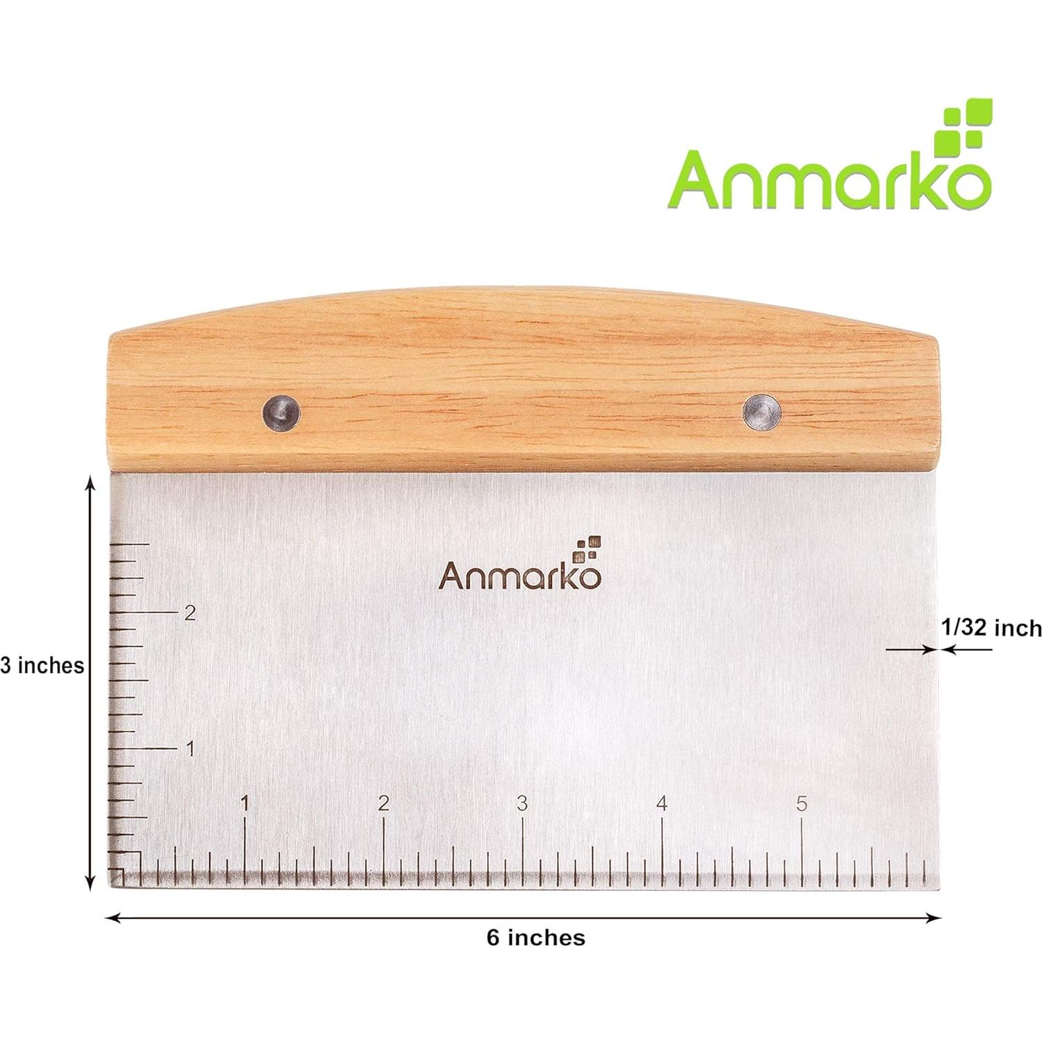 Cortador de masa y raspador de acero inoxidable Anmarko 15x12 cm
