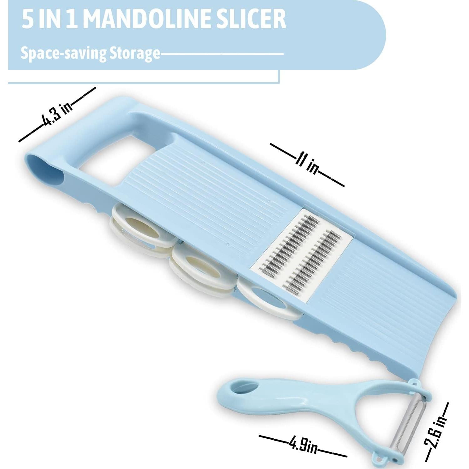 Mandolina 5 en 1 NACOLUS Cortador de Verduras Azul 0.18 kg