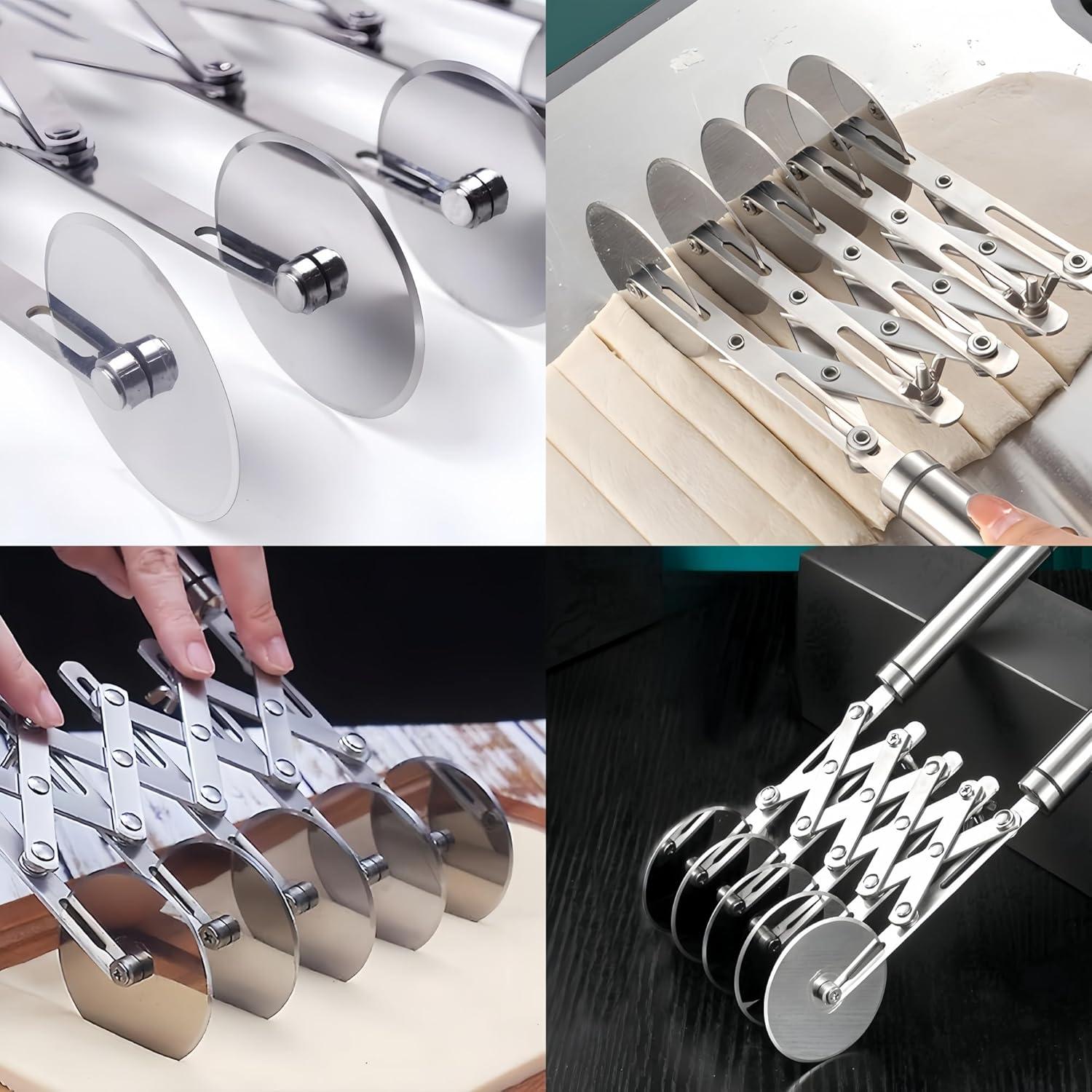 Cortador de Pastelería Profesional Lihengkong 5 Ruedas Acero Inoxidable