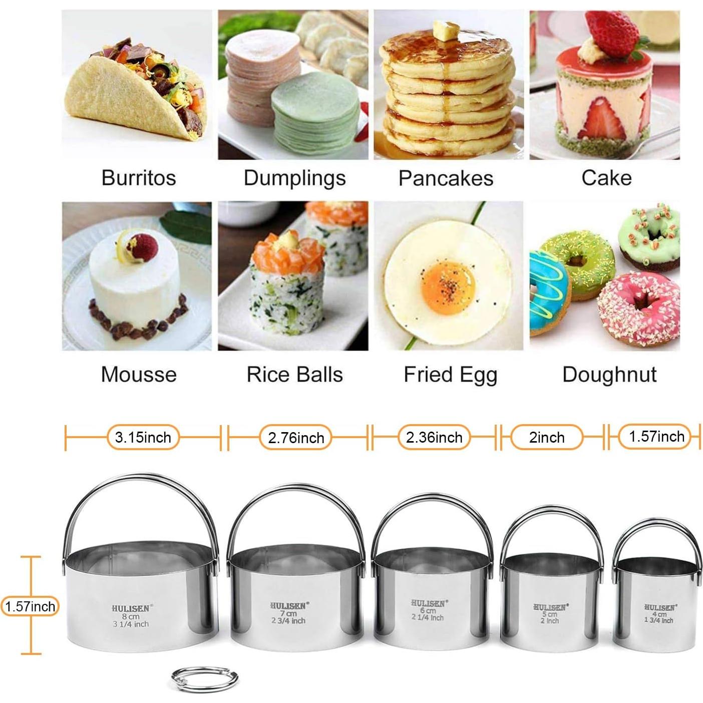 Juego de Cortadores de Galletas HULISEN 5 Piezas Acero Inoxidable