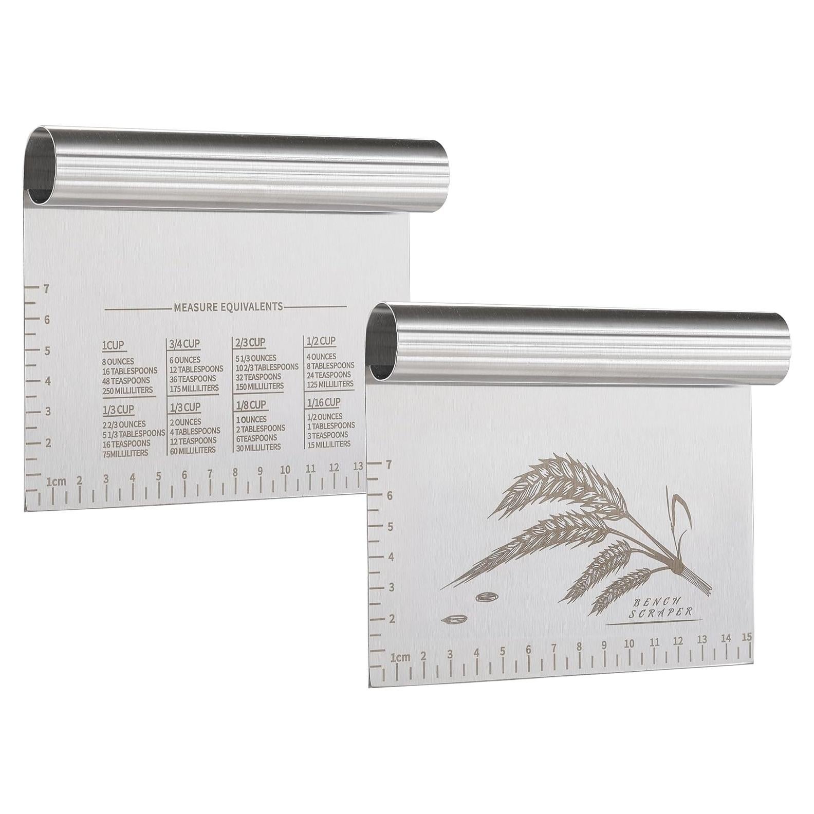 Cortador de Masa y Raspador de Banco OLULU Acero Inoxidable 2Pcs