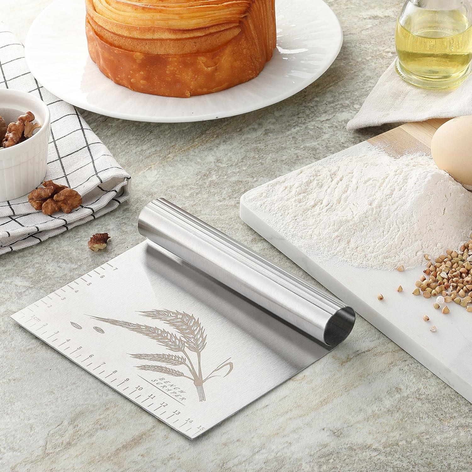 Cortador de Masa y Raspador de Banco OLULU Acero Inoxidable 2Pcs