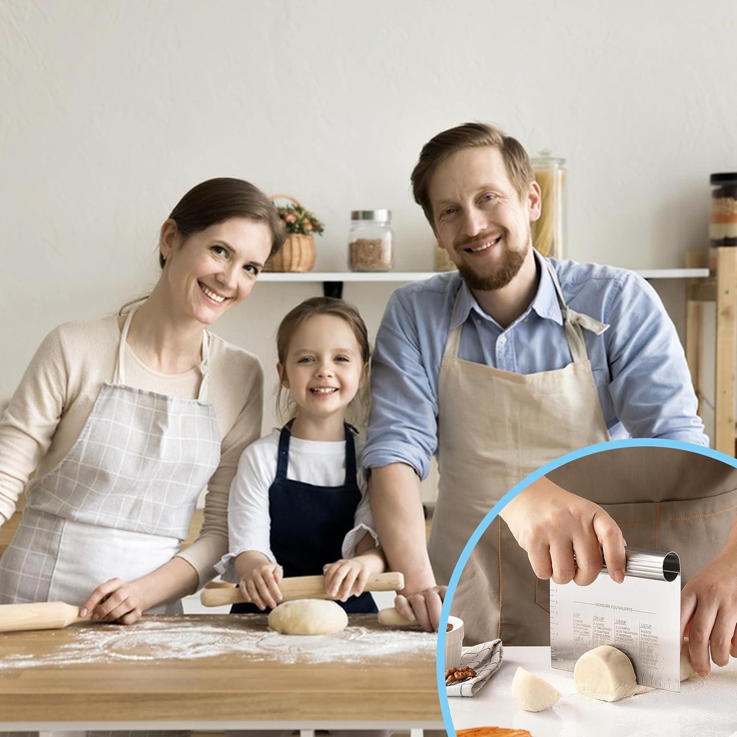 Cortador de Masa y Raspador de Banco OLULU Acero Inoxidable 2Pcs