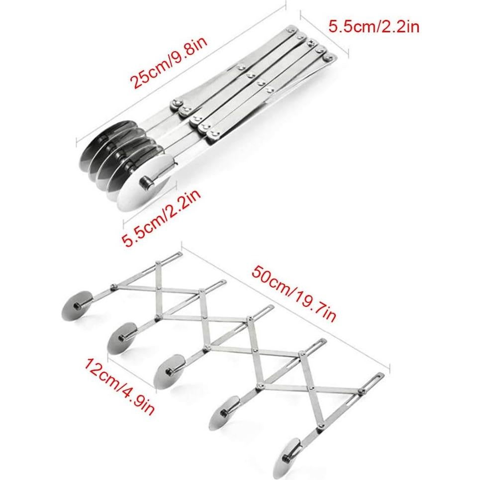 Cortador de Masa 5 Ruedas ENINFUT Acero Inoxidable Ajustable