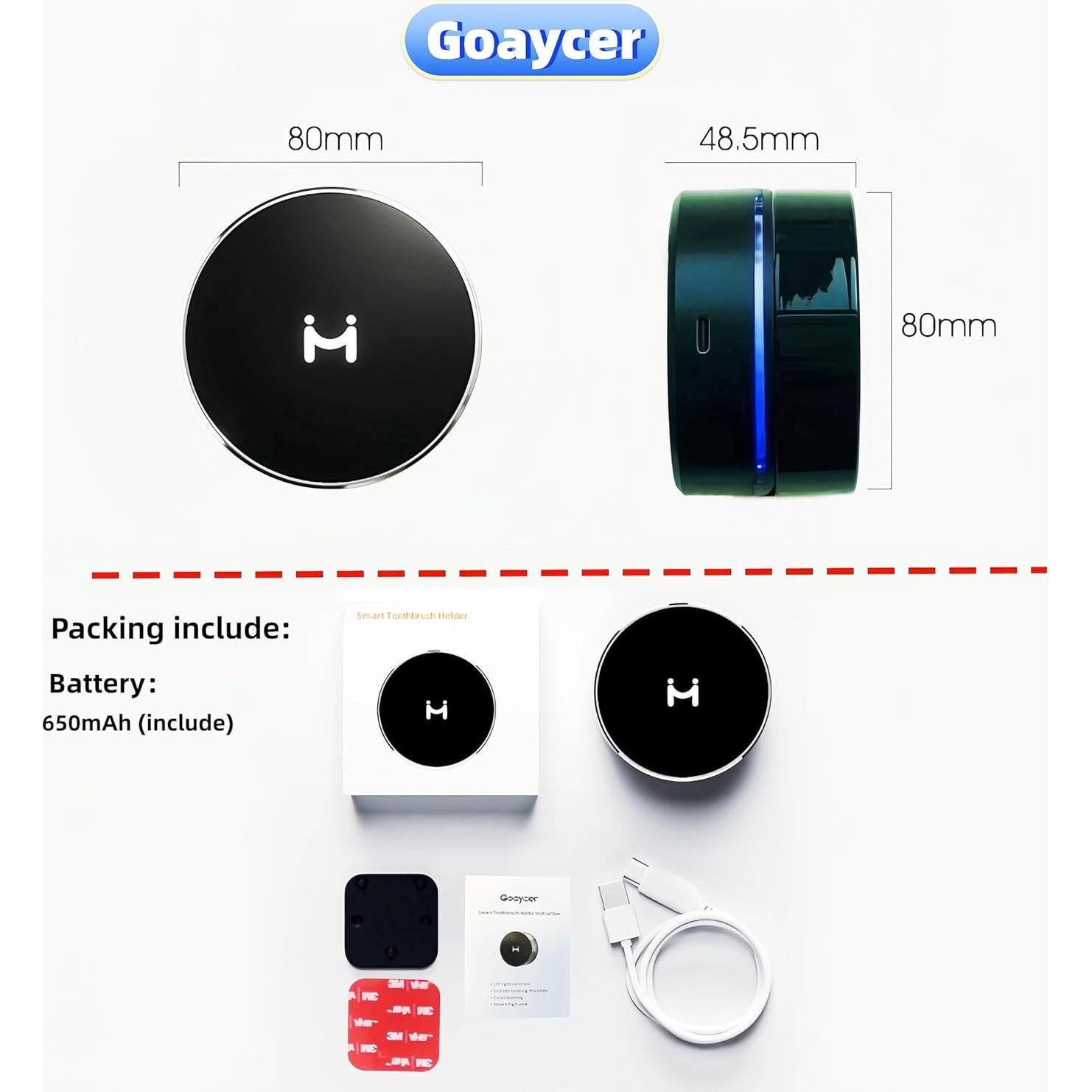 Soporte de Cepillo de Dientes Inteligente Goaycer con Secado Calor