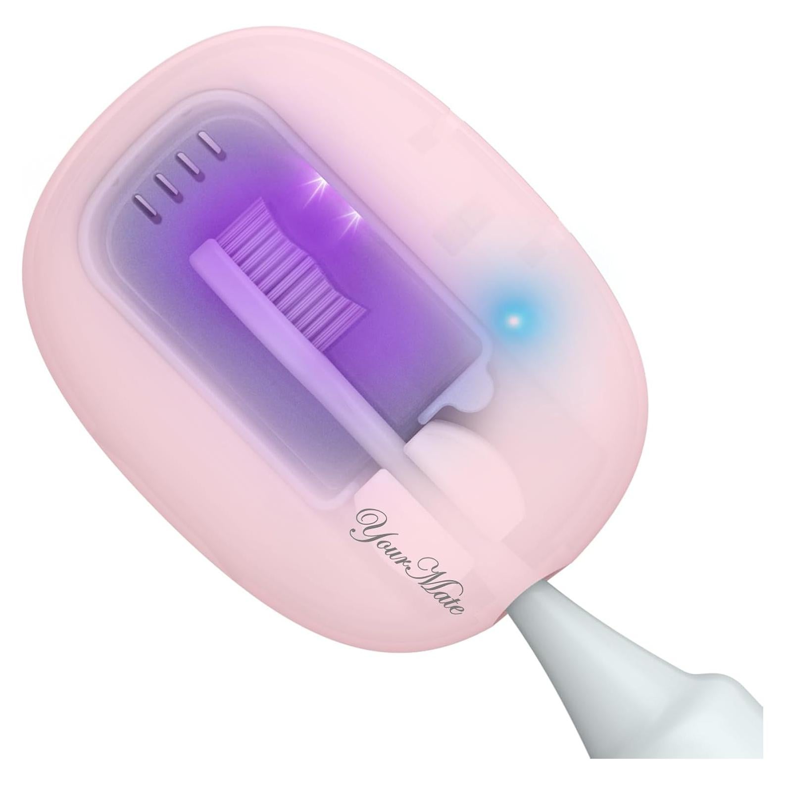 Estuche Desinfectante UVC YourMate Rosa para Cepillos de Dientes