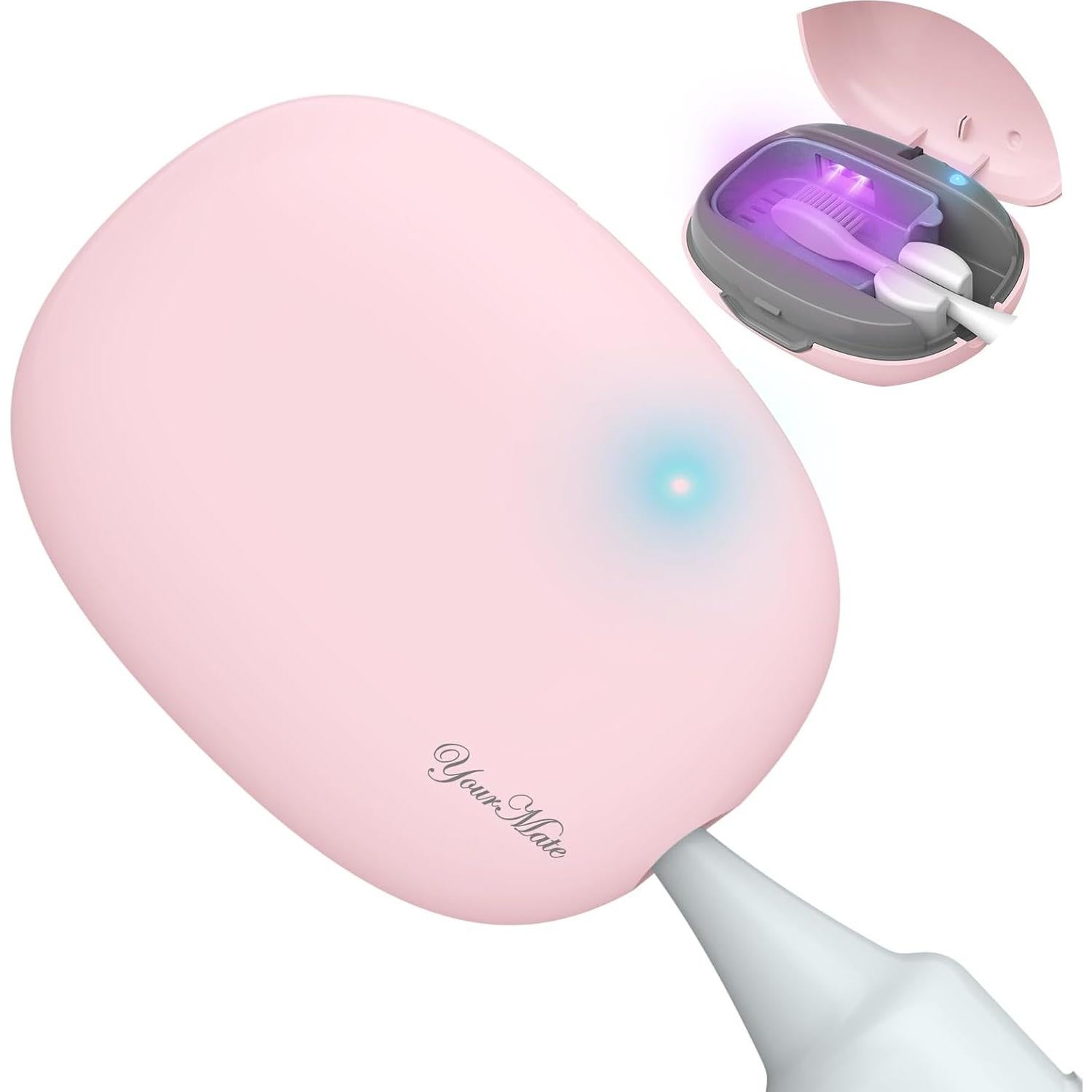 Estuche Desinfectante UVC YourMate Rosa para Cepillos de Dientes