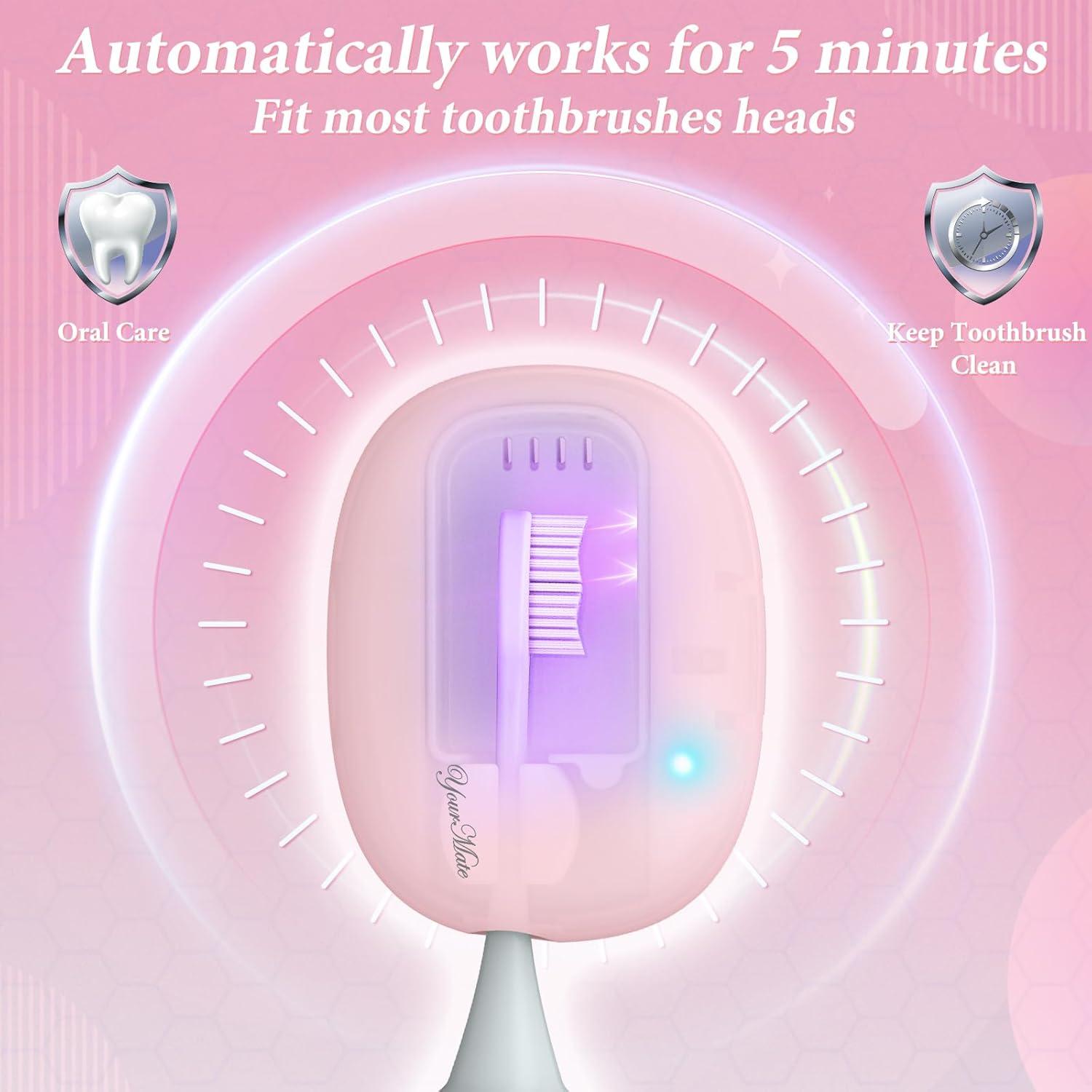 Estuche Desinfectante UVC YourMate Rosa para Cepillos de Dientes
