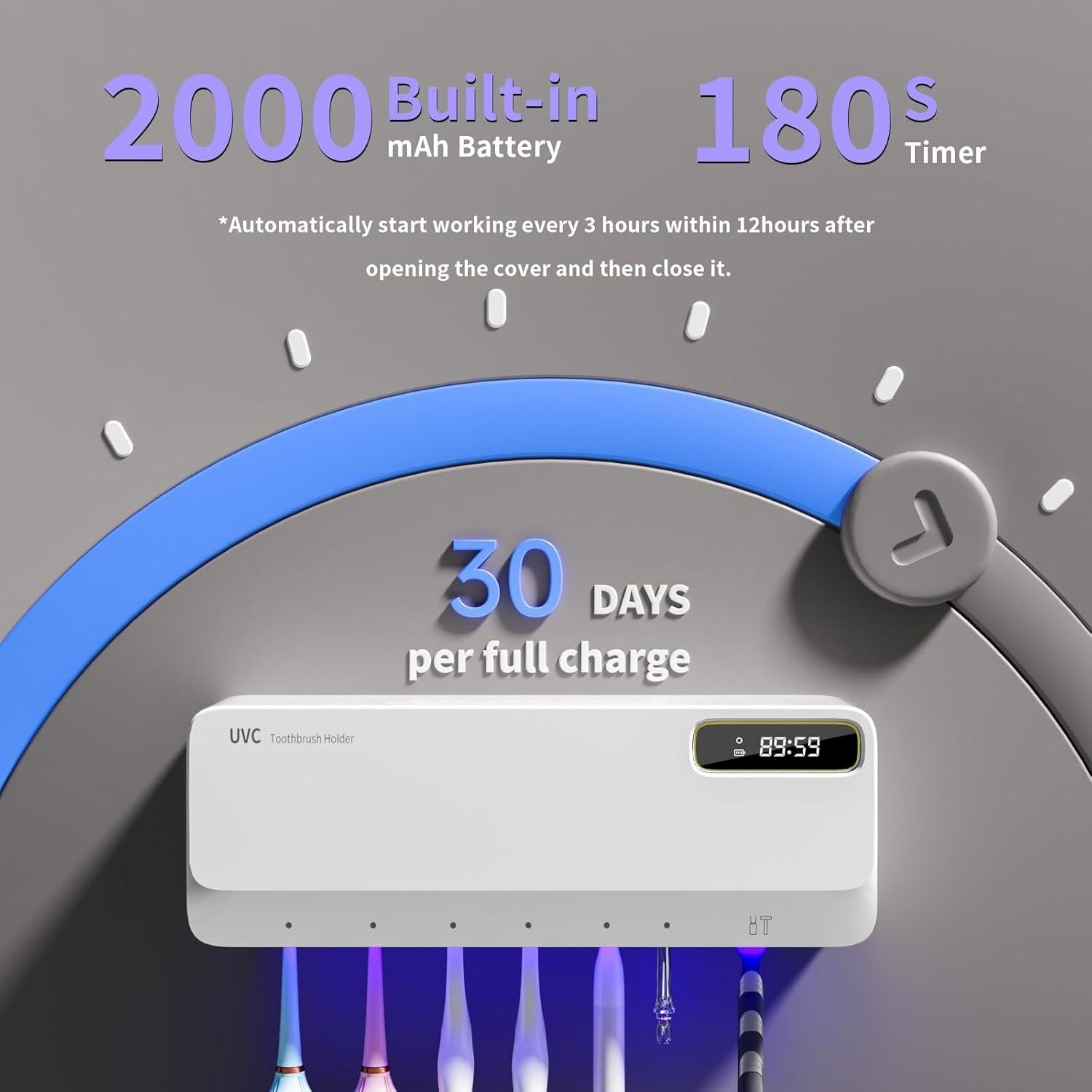 Soporte desinfectante de cepillos de dientes UV SwanKiss