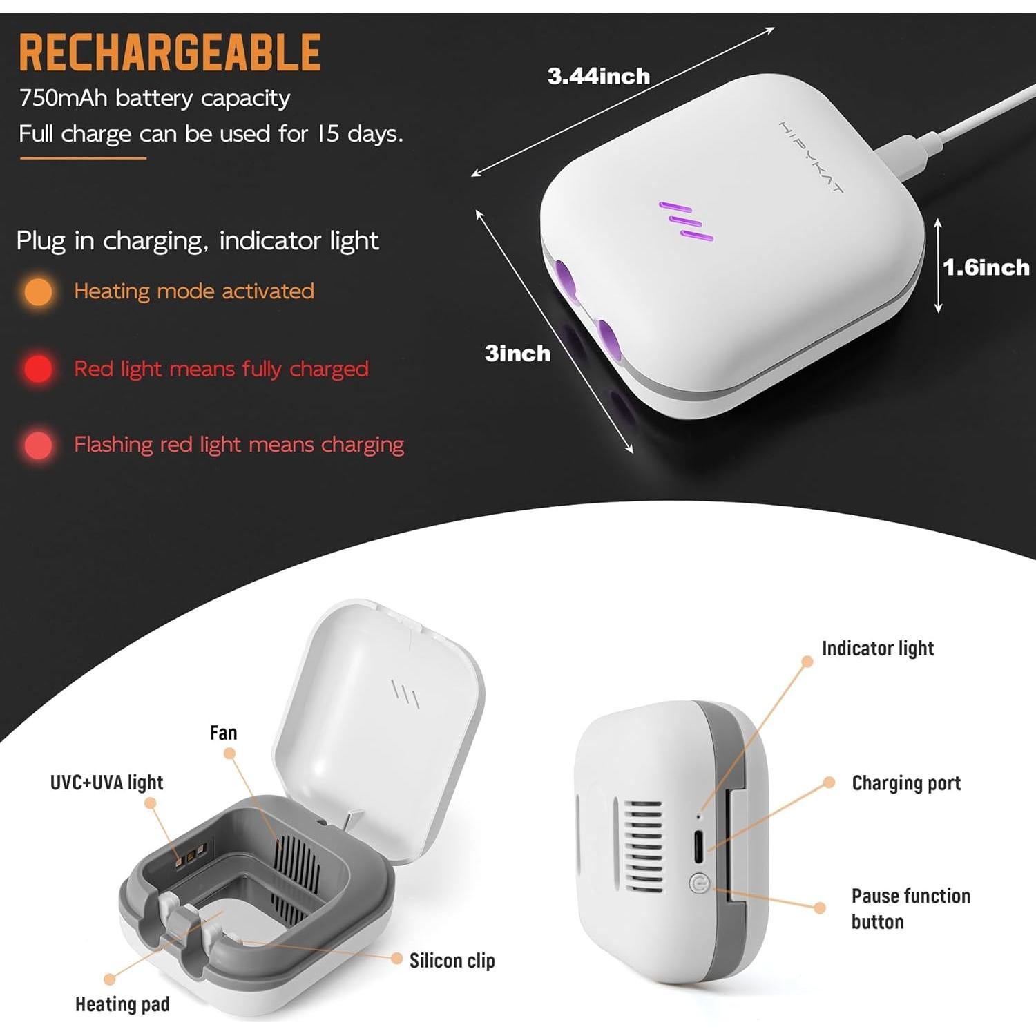 Estuche Desinfectante para Cepillos de Dientes HKTSC Blanco