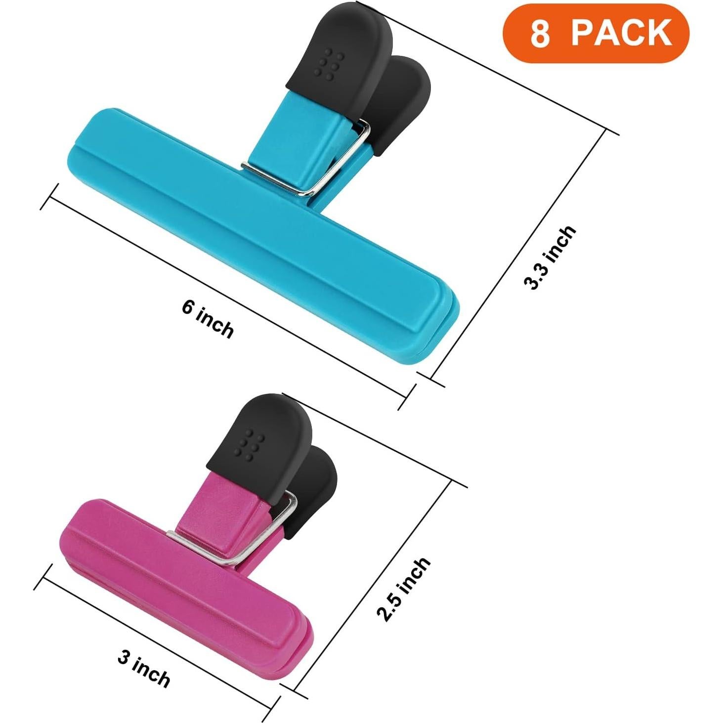 Clips para Alimentos TACGEA - Paquete de 8 (4 grandes, 4 pequeños)