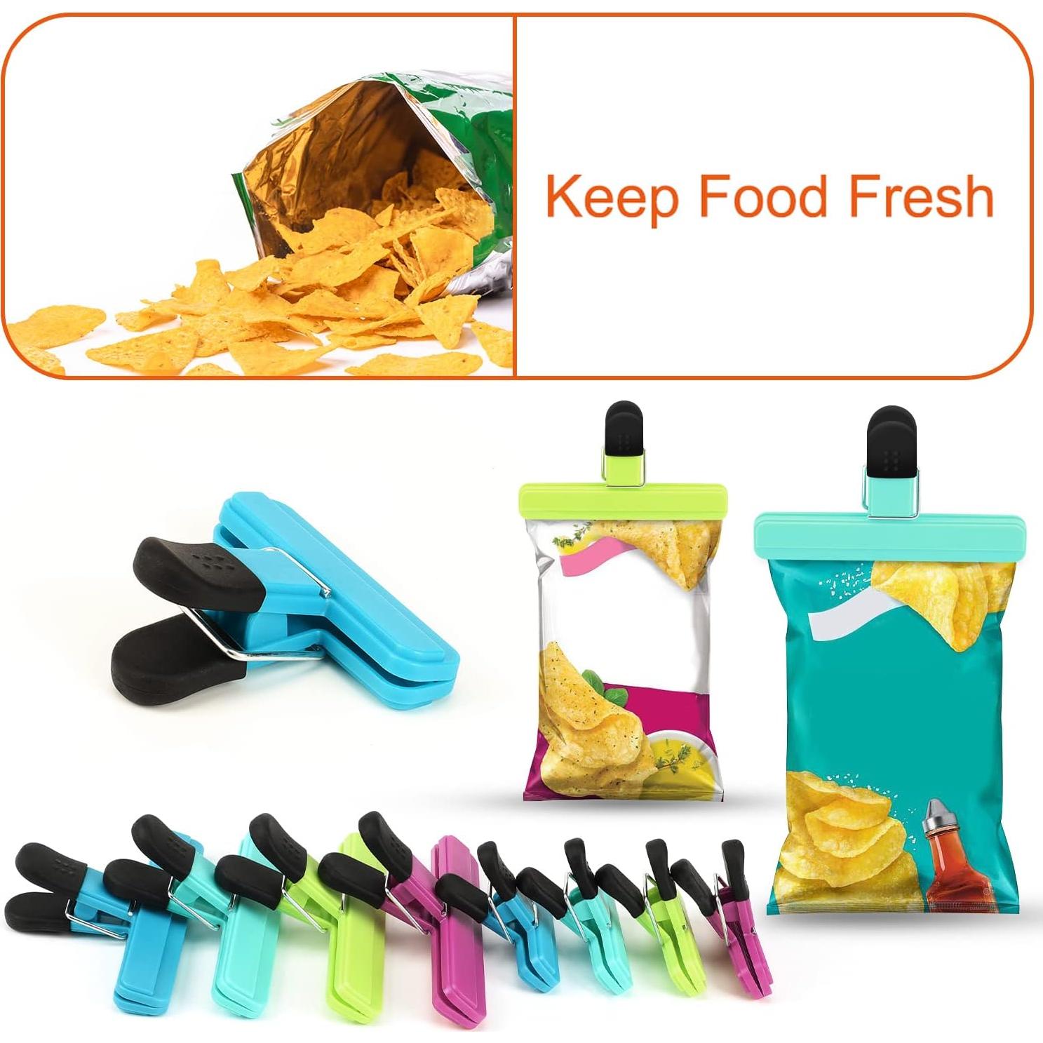 Clips para Alimentos TACGEA - Paquete de 8 (4 grandes, 4 pequeños)