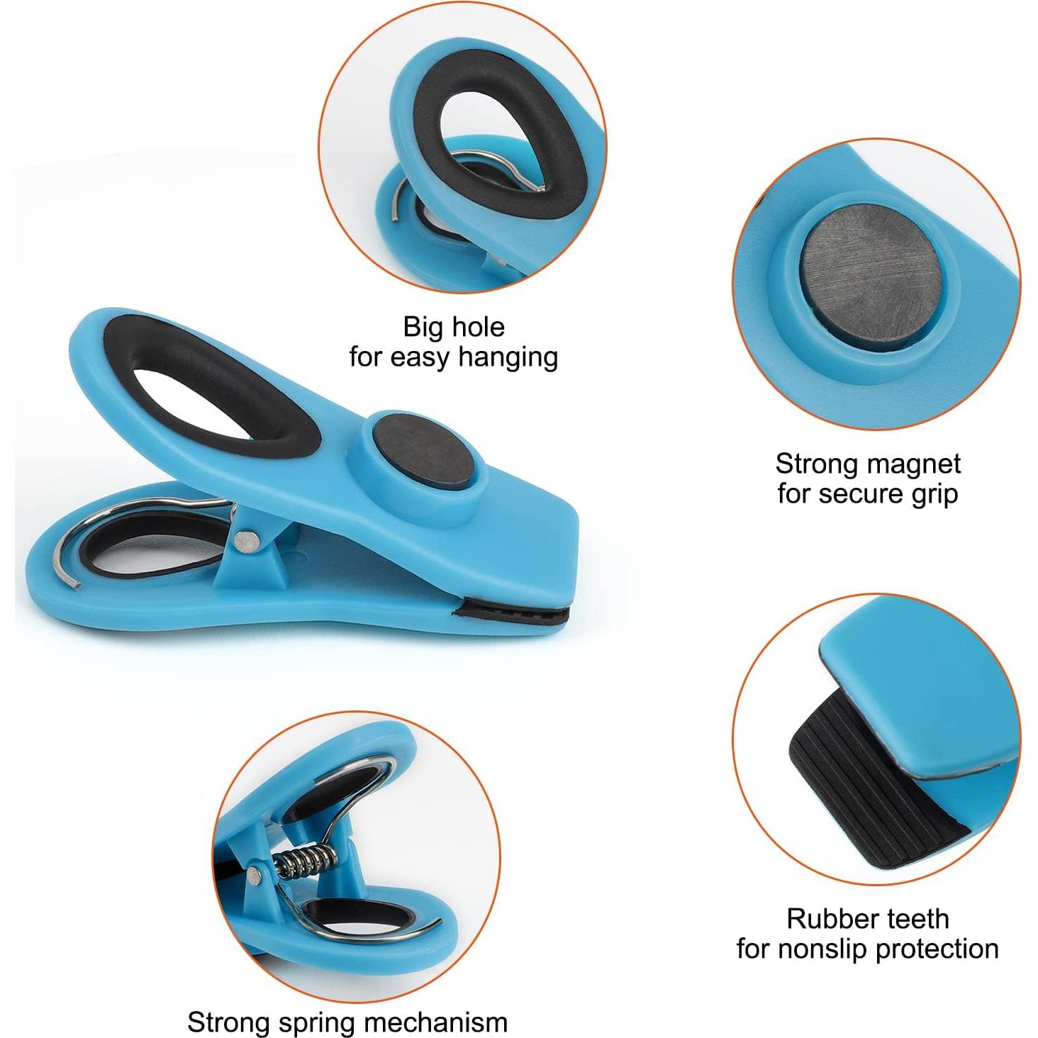 Clips Magnéticos TACGEA para Alimentos 12 Piezas Multicolor