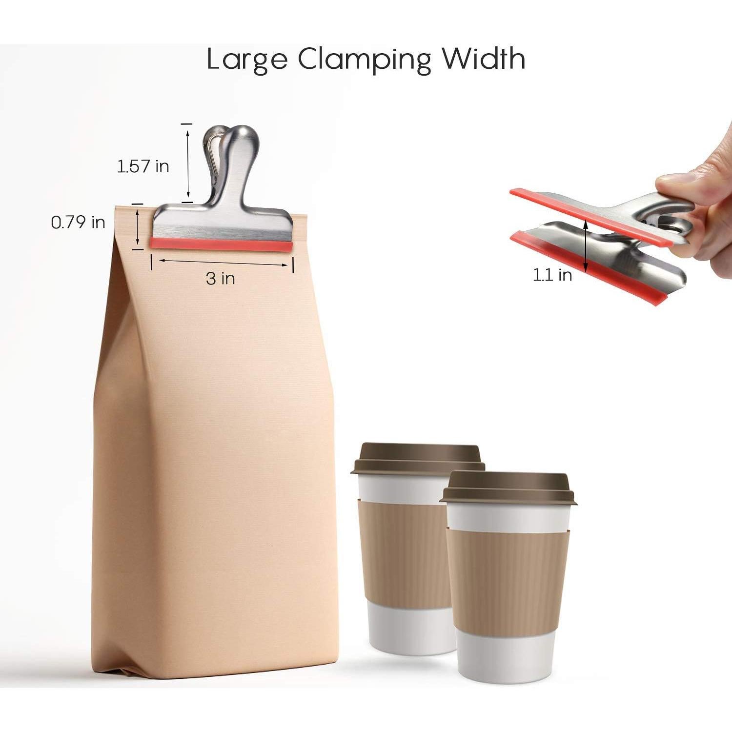 Clips para Bolsas de Comida HOUSE AGAIN 12 Piezas Acero Inoxidable