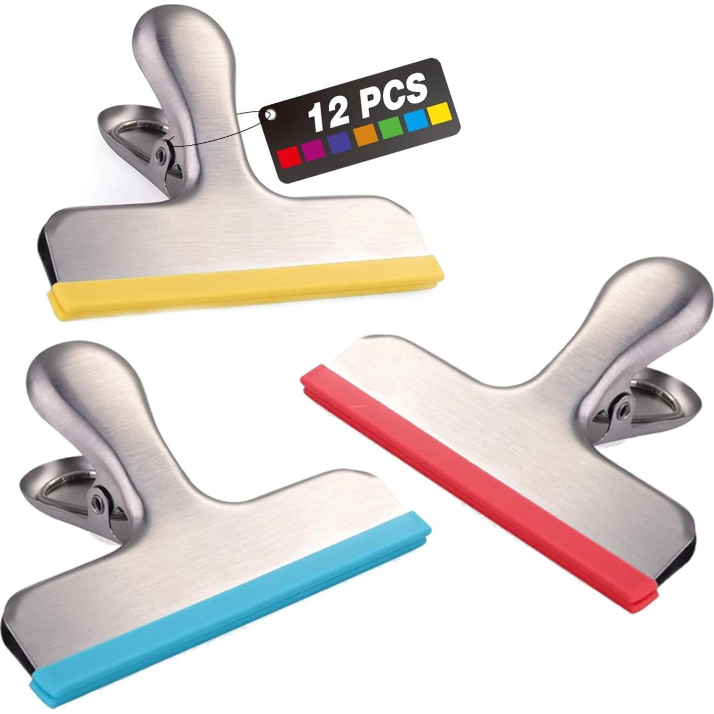 Clips para Bolsas de Comida HOUSE AGAIN 12 Piezas Acero Inoxidable