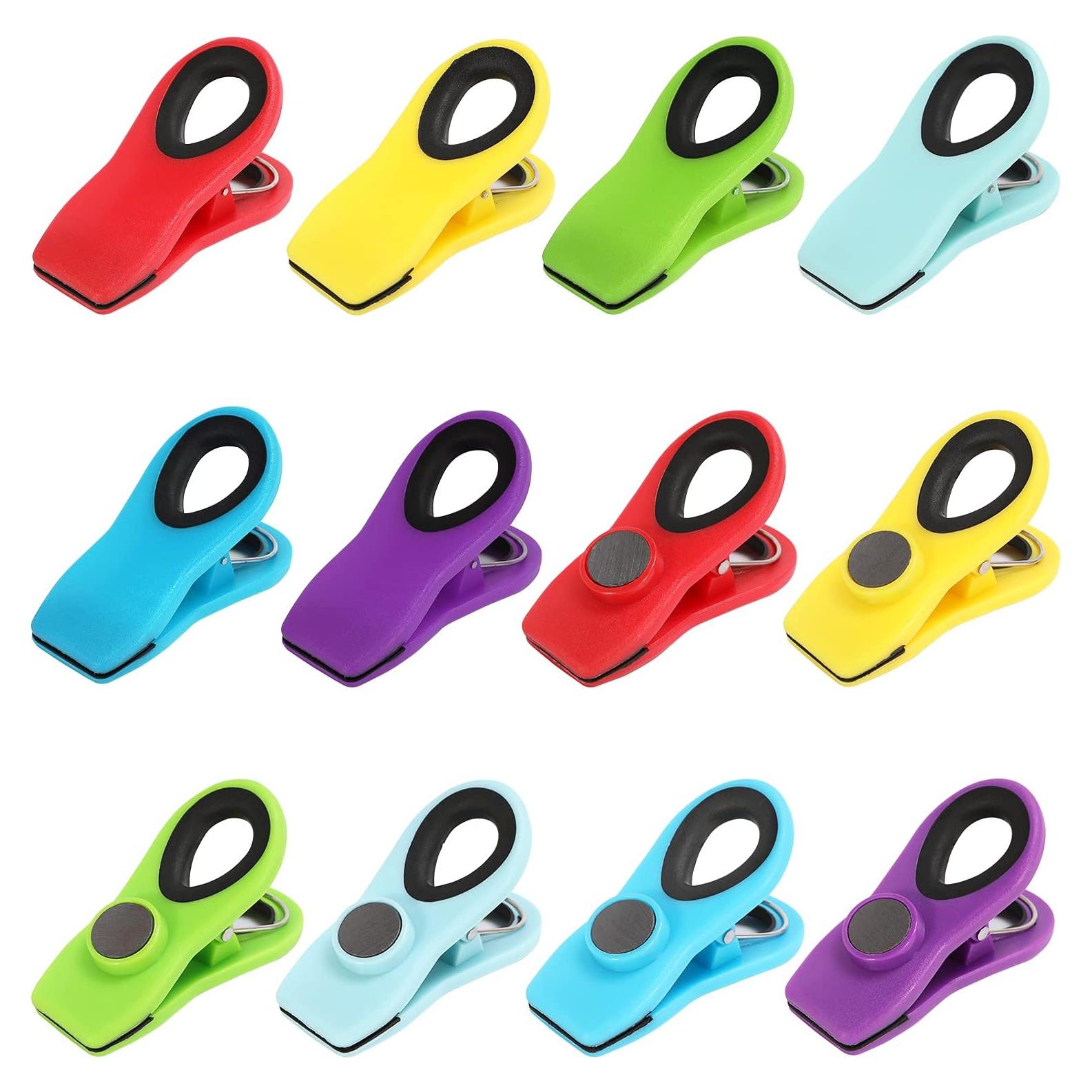 Paquete de 12 Clips Magnéticos Ecurfu Multicolor para Bolsas