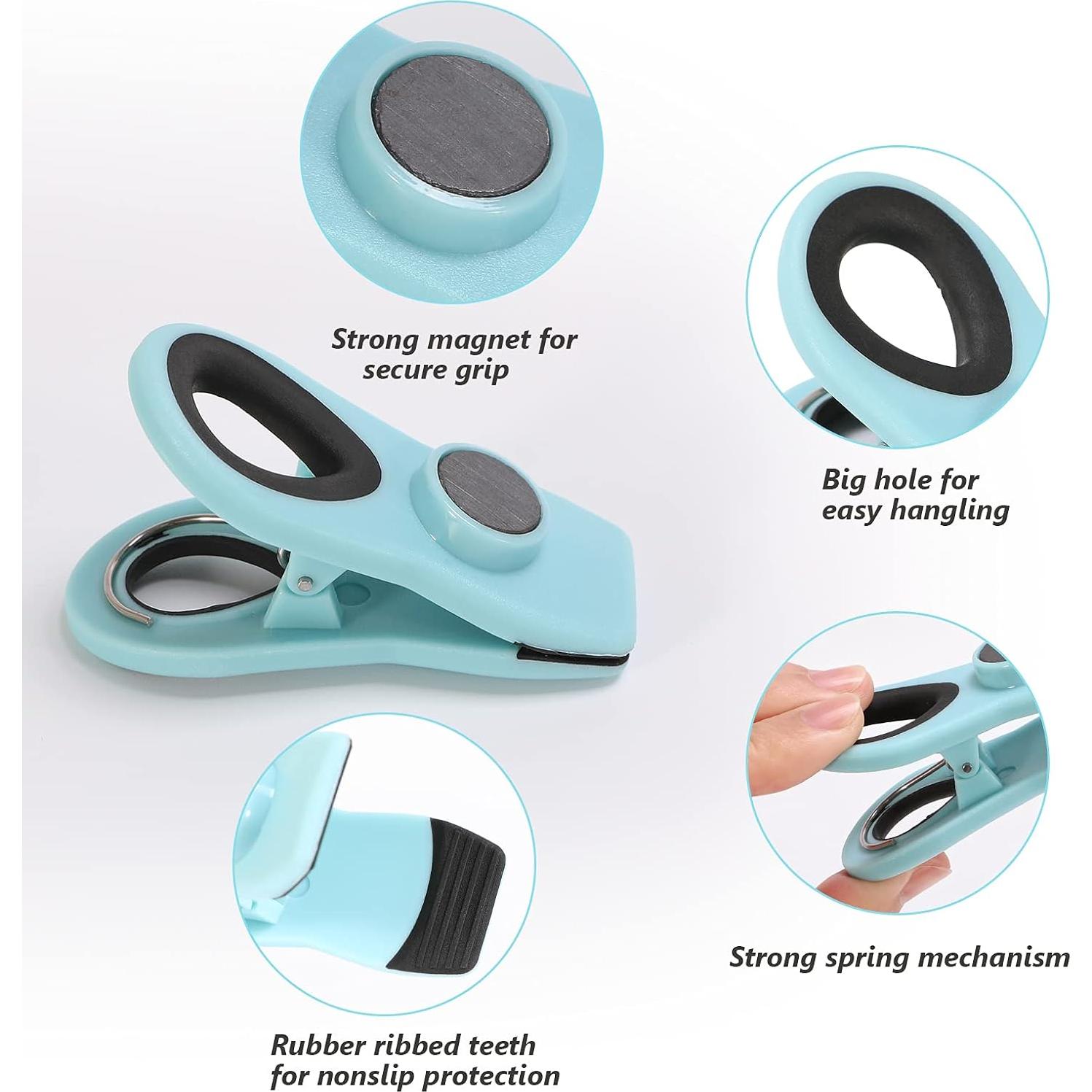 Paquete de 12 Clips Magnéticos Ecurfu Multicolor para Bolsas