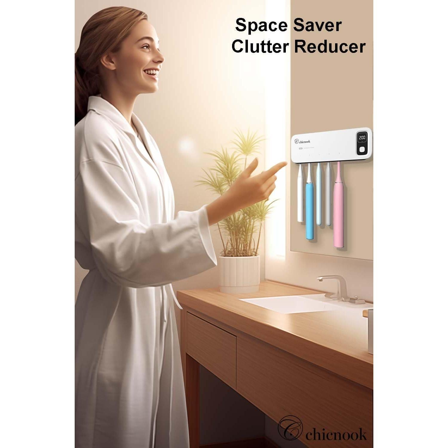 Soporte Limpiador UV para Cepillos de Dientes Chicnook