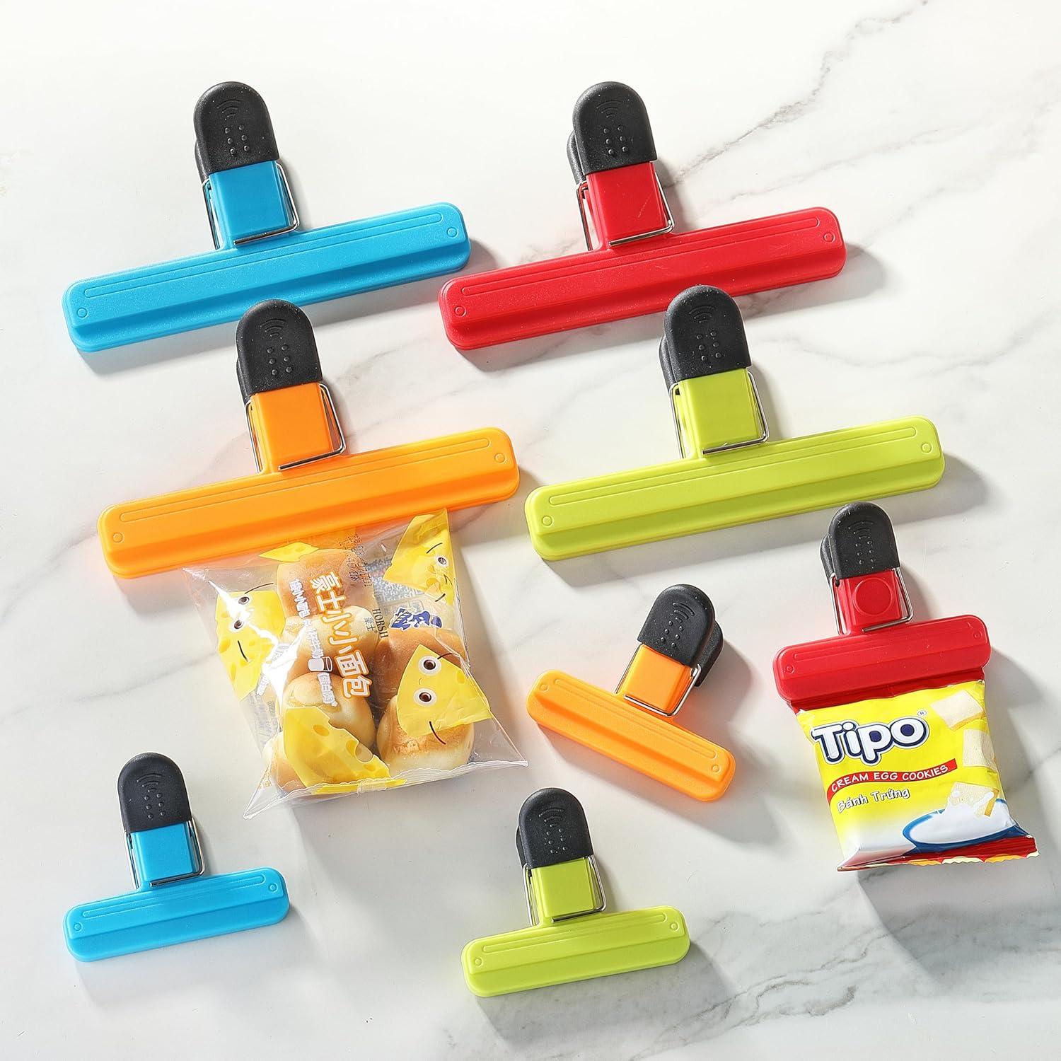 8 Clips para Bolsas de Alimentos HIA - 4 Grandes y 4 Pequeños