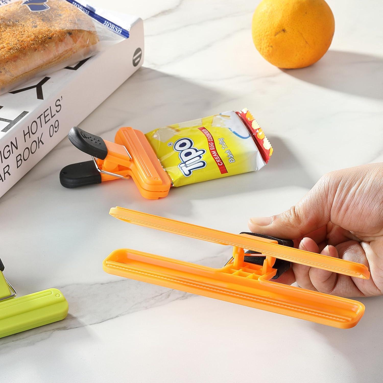 8 Clips para Bolsas de Alimentos HIA - 4 Grandes y 4 Pequeños