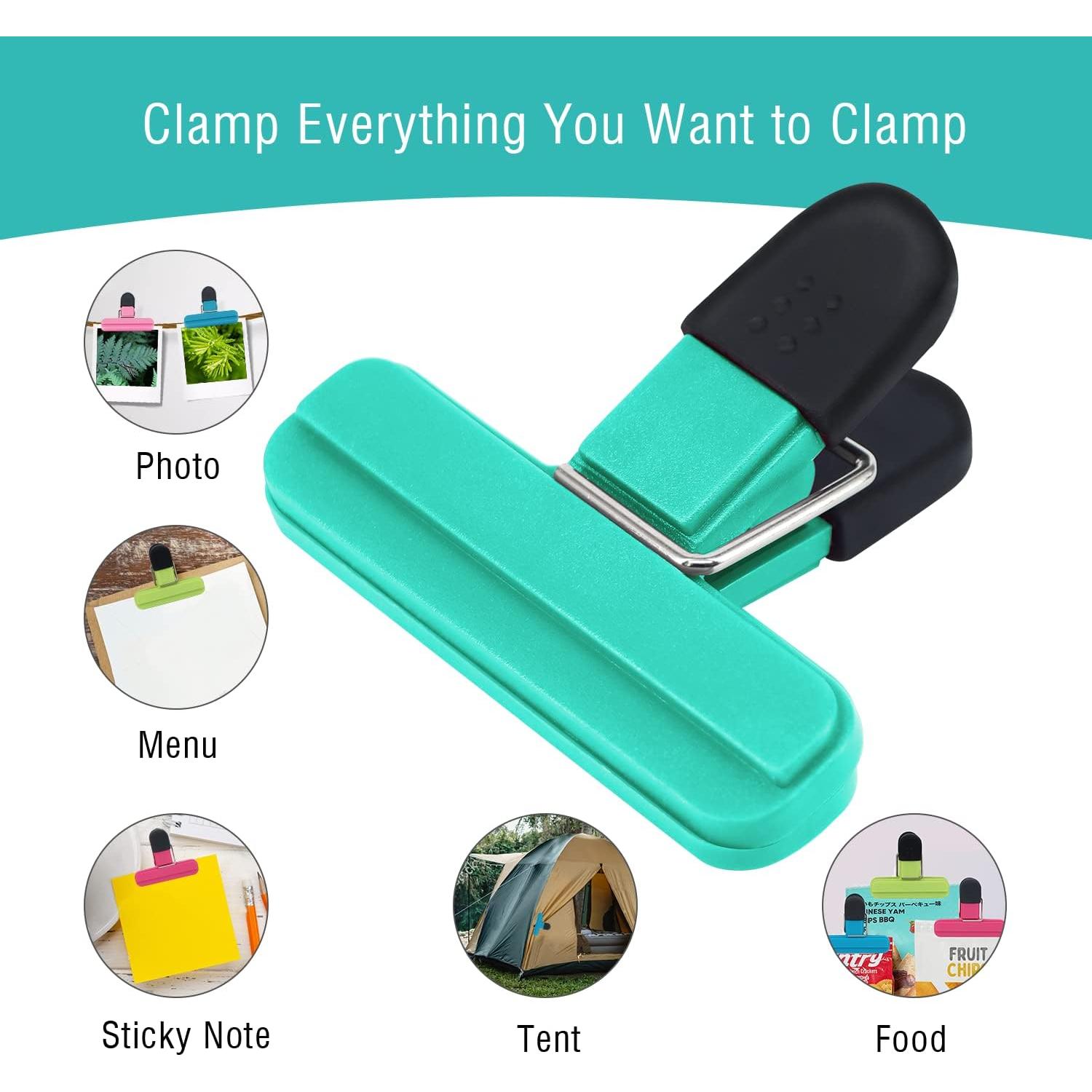 Clips de comida AK1980 - 5 unidades, plástico y goma, 11.9x14cm