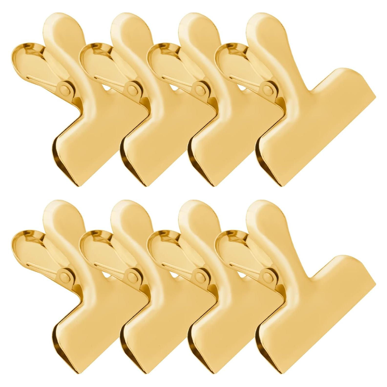 Clips de Acero Inoxidable Dorado Funfery 8 Paquete 7,62 cm