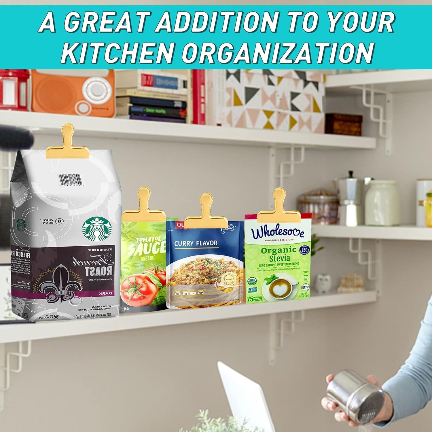 Clips de Acero Inoxidable Dorado Funfery 8 Paquete 7,62 cm