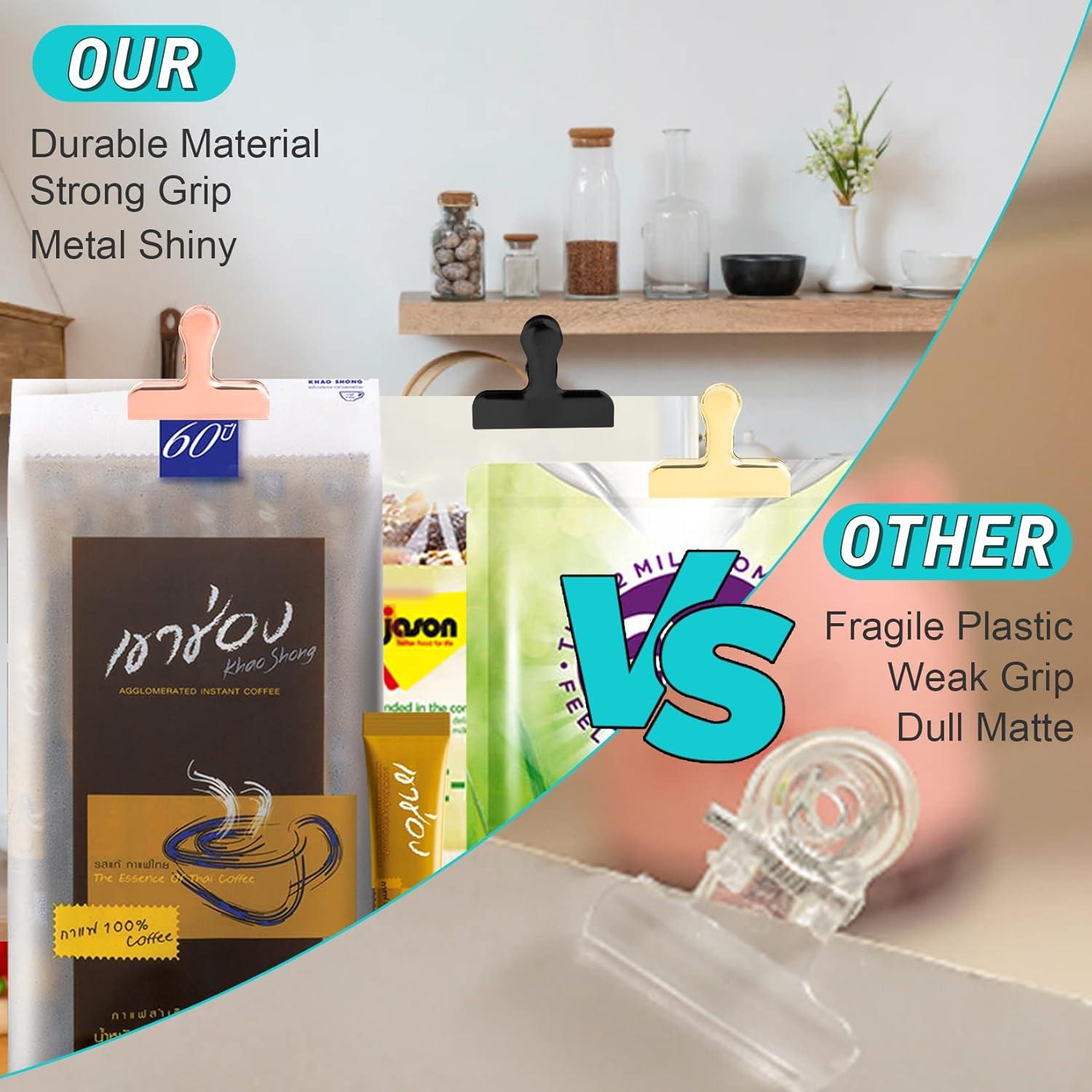 Clips de Acero Inoxidable Dorado Funfery 8 Paquete 7,62 cm