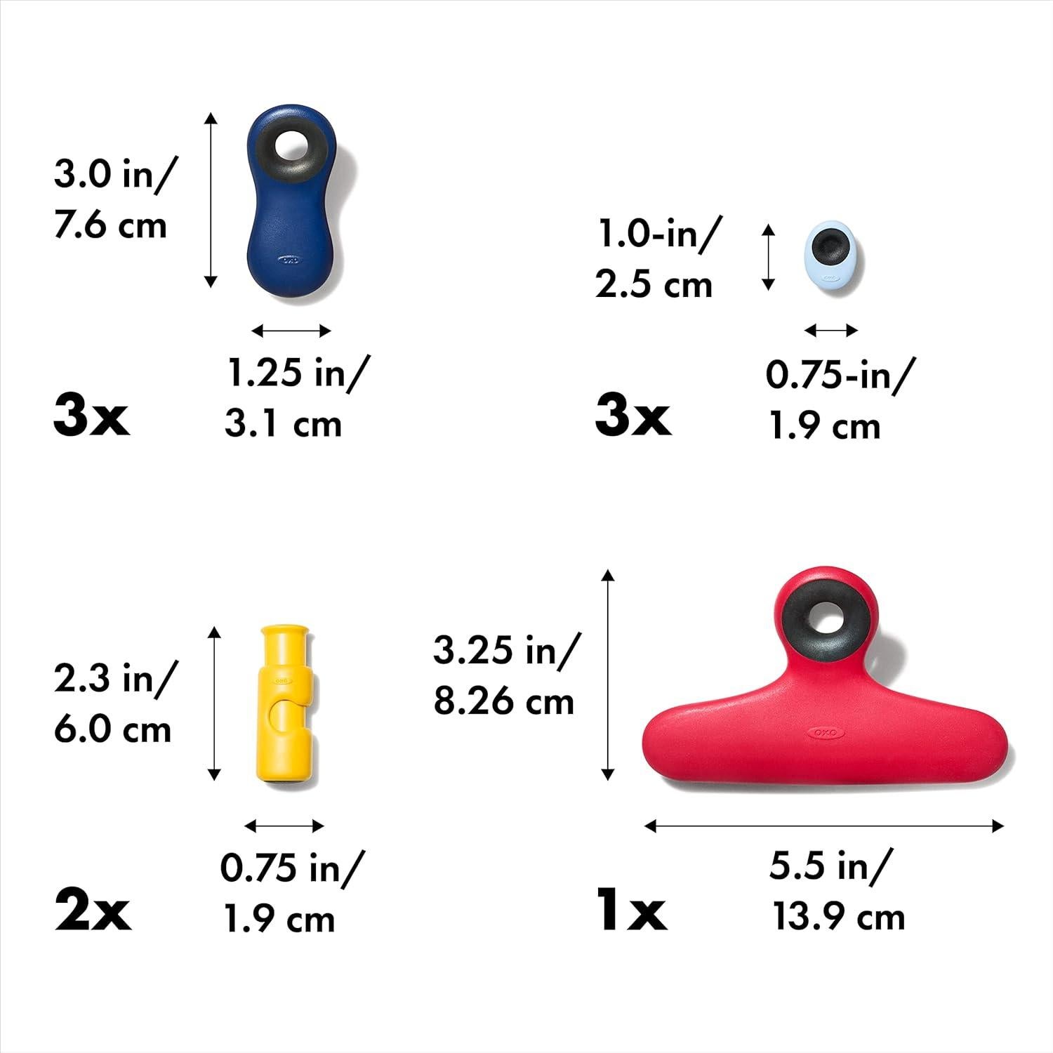 Juego de 9 Clips para Bolsas OXO Good Grips Multiusos