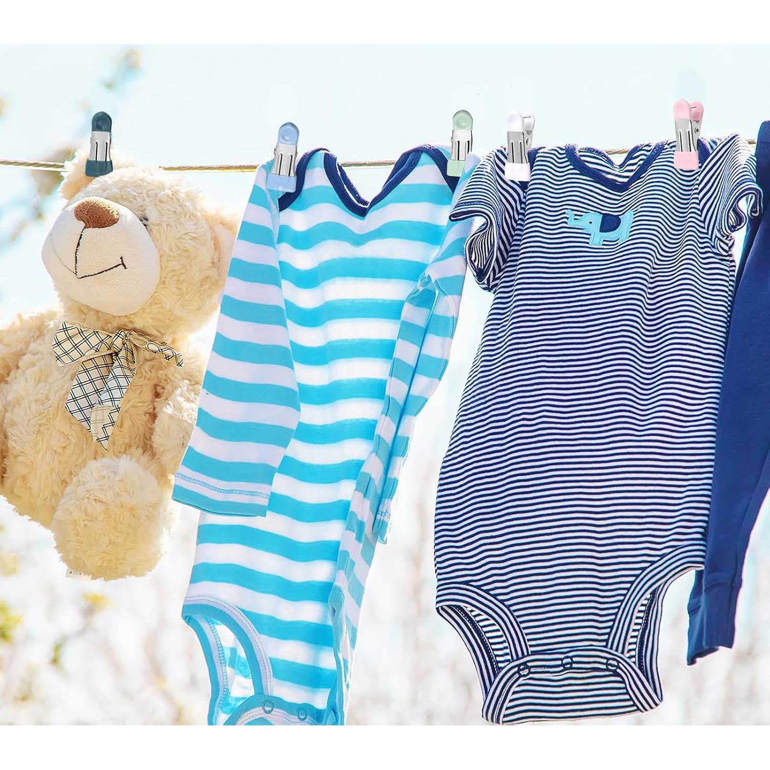 Pinzas de Ropa Pesadas 30 Piezas Cowdro Acero Inoxidable