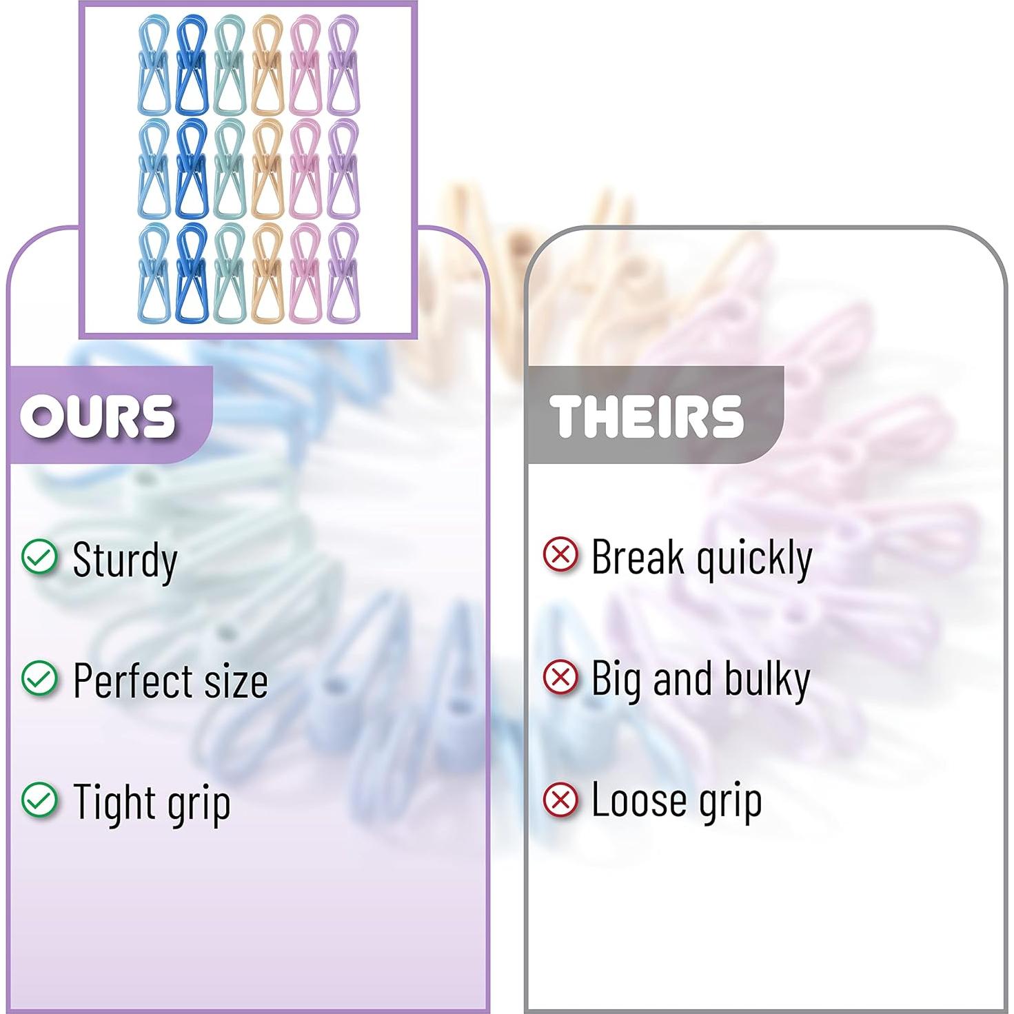 Clips para bolsas Mr. Pen, 18 piezas, colores pastel, 5 cm