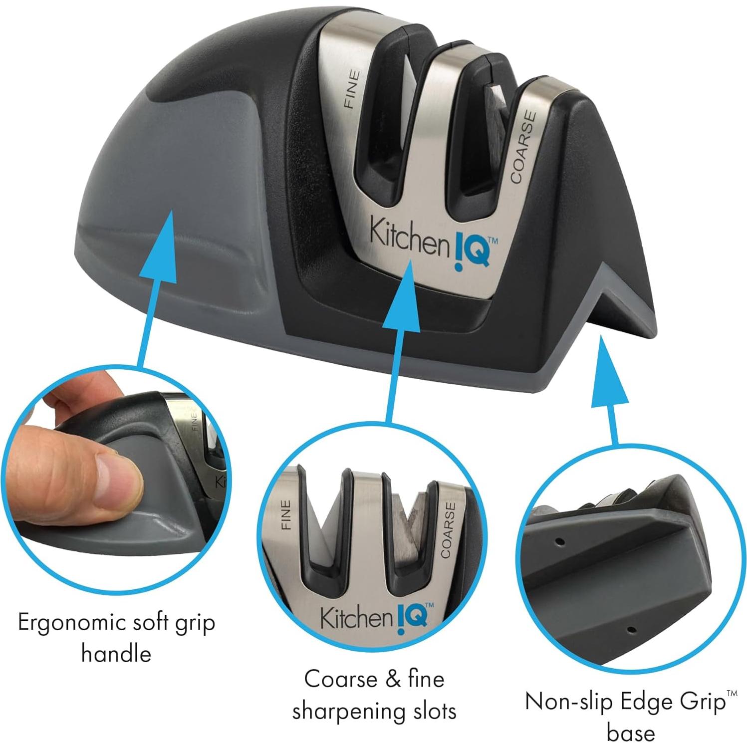 Afilador de Cuchillos KitchenIQ Edge Grip 2 Etapas Negro