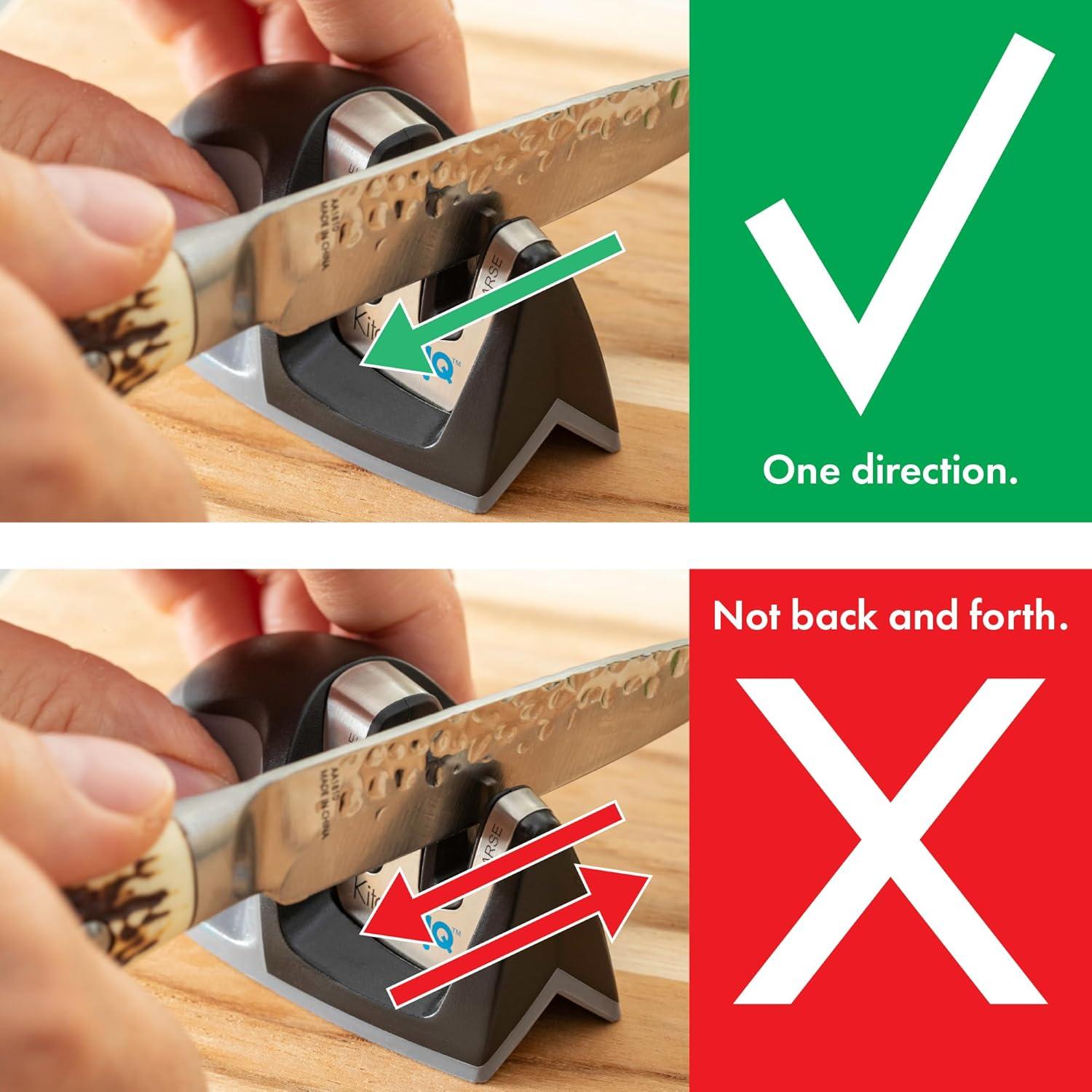 Afilador de Cuchillos KitchenIQ Edge Grip 2 Etapas Negro