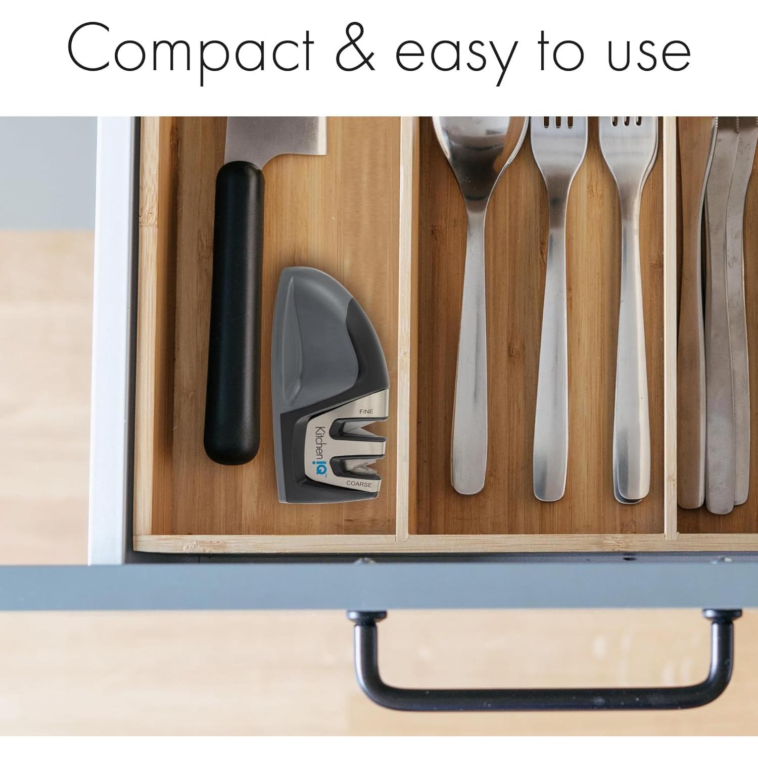 Afilador de Cuchillos KitchenIQ Edge Grip 2 Etapas Negro