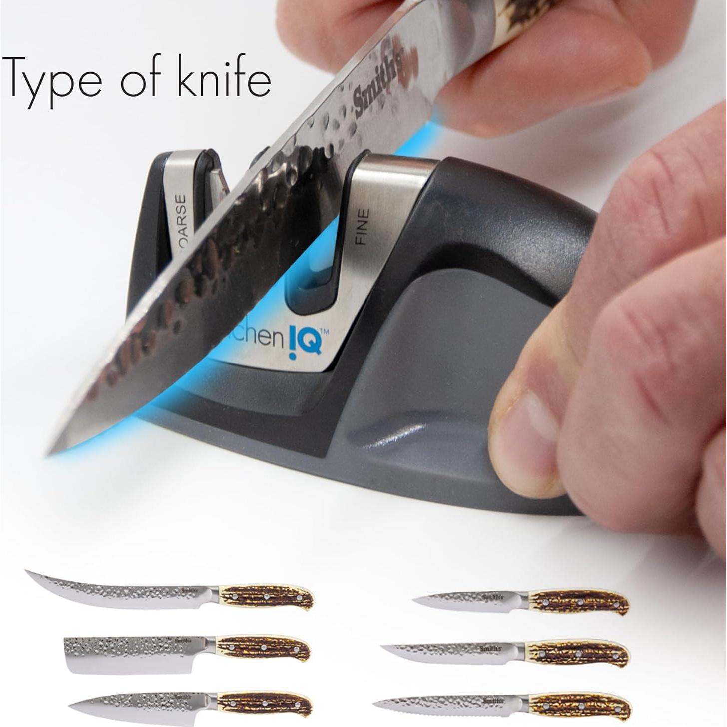 Afilador de Cuchillos KitchenIQ Edge Grip 2 Etapas Negro