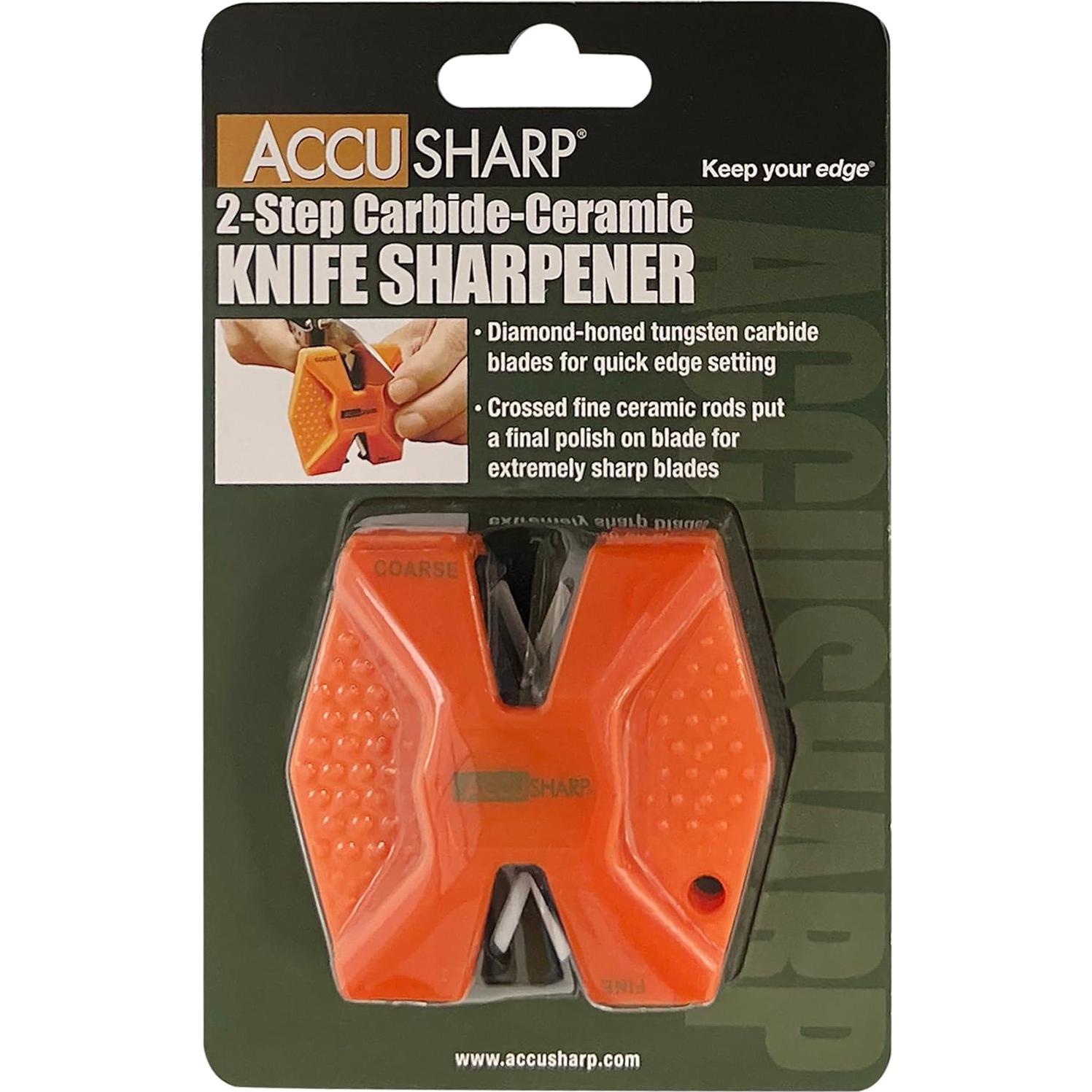 Afilador de cuchillos AccuSharp 2 etapas portátil naranja
