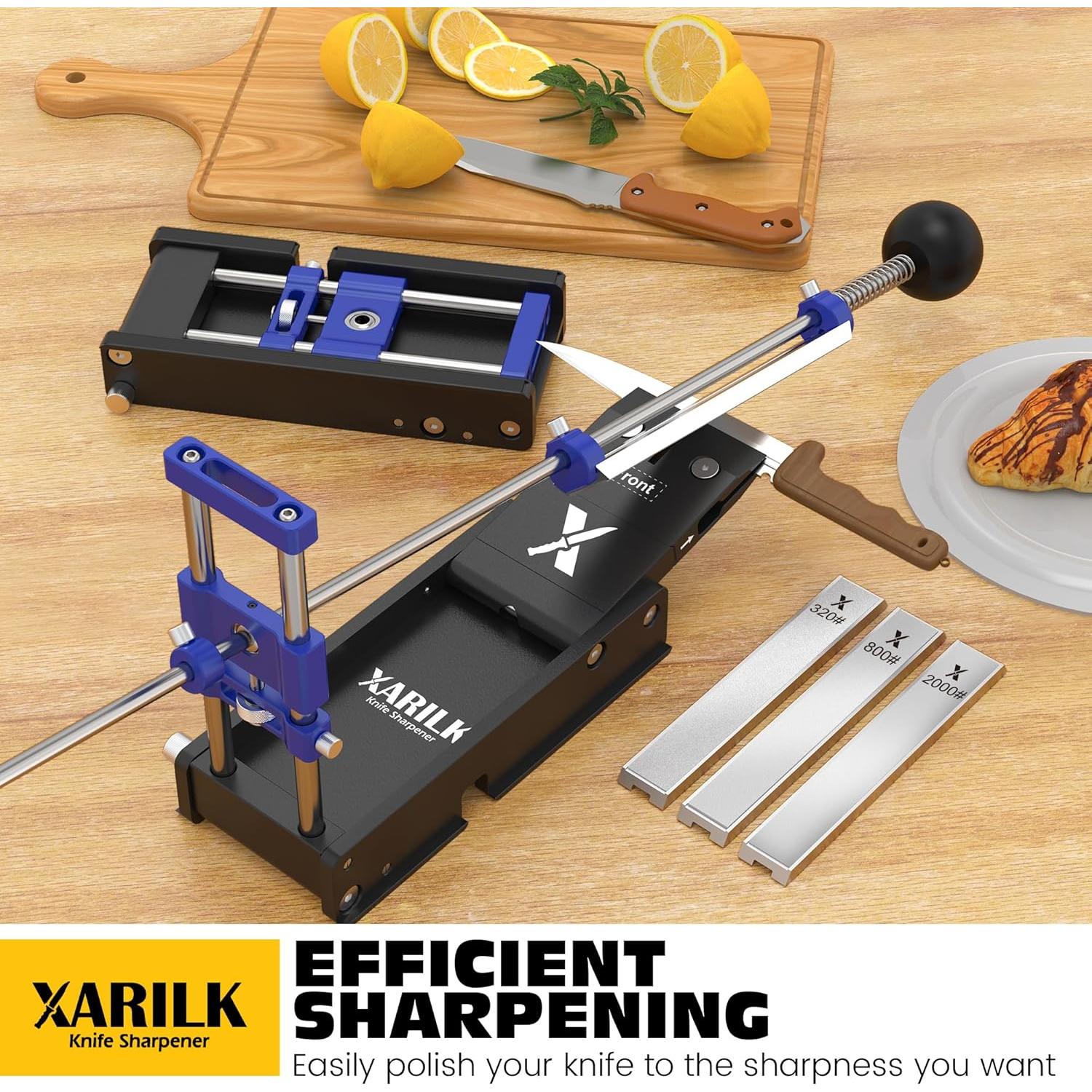 Afilador de cuchillos portátil XARILK Y2 3 placas diamante