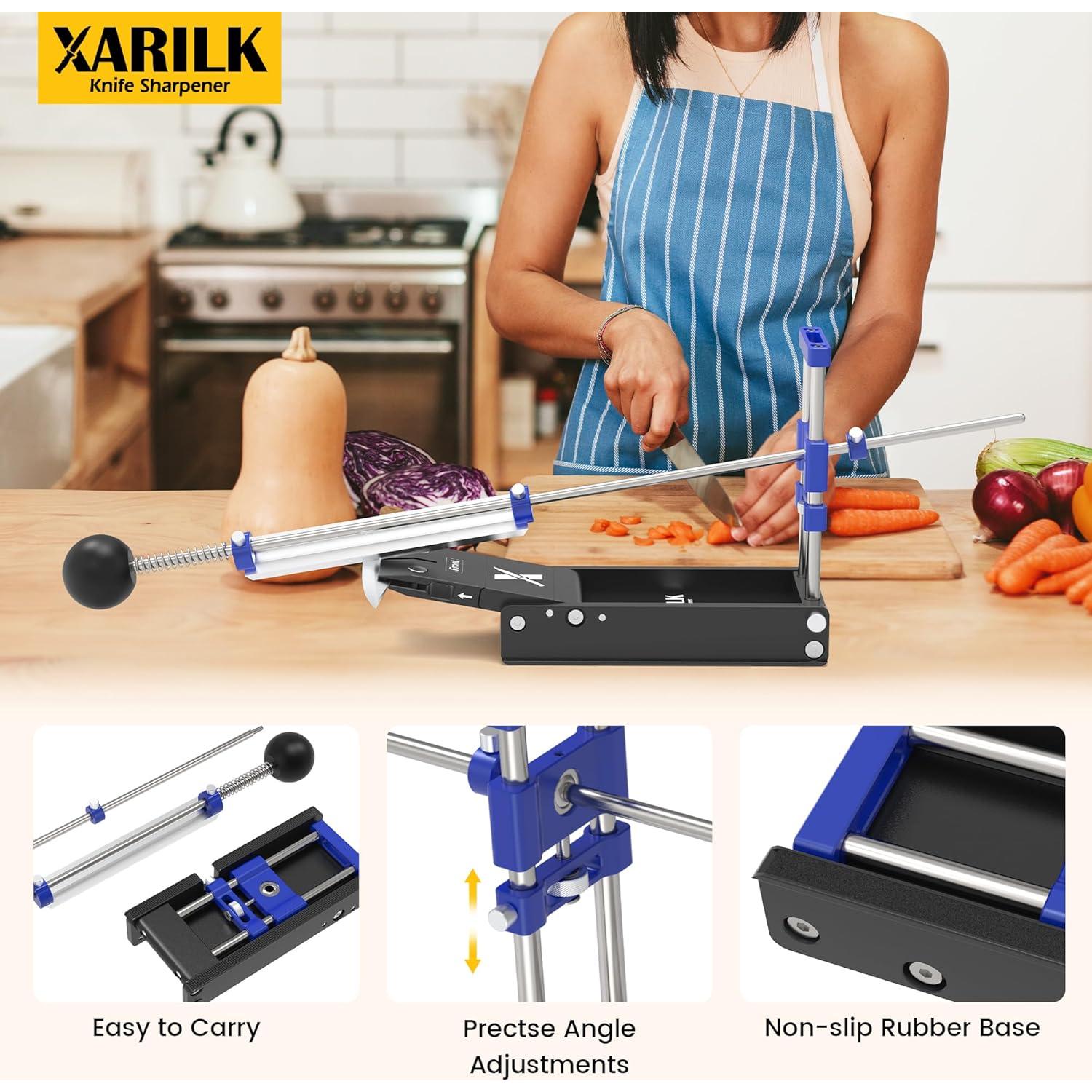 Afilador de cuchillos portátil XARILK Y2 3 placas diamante